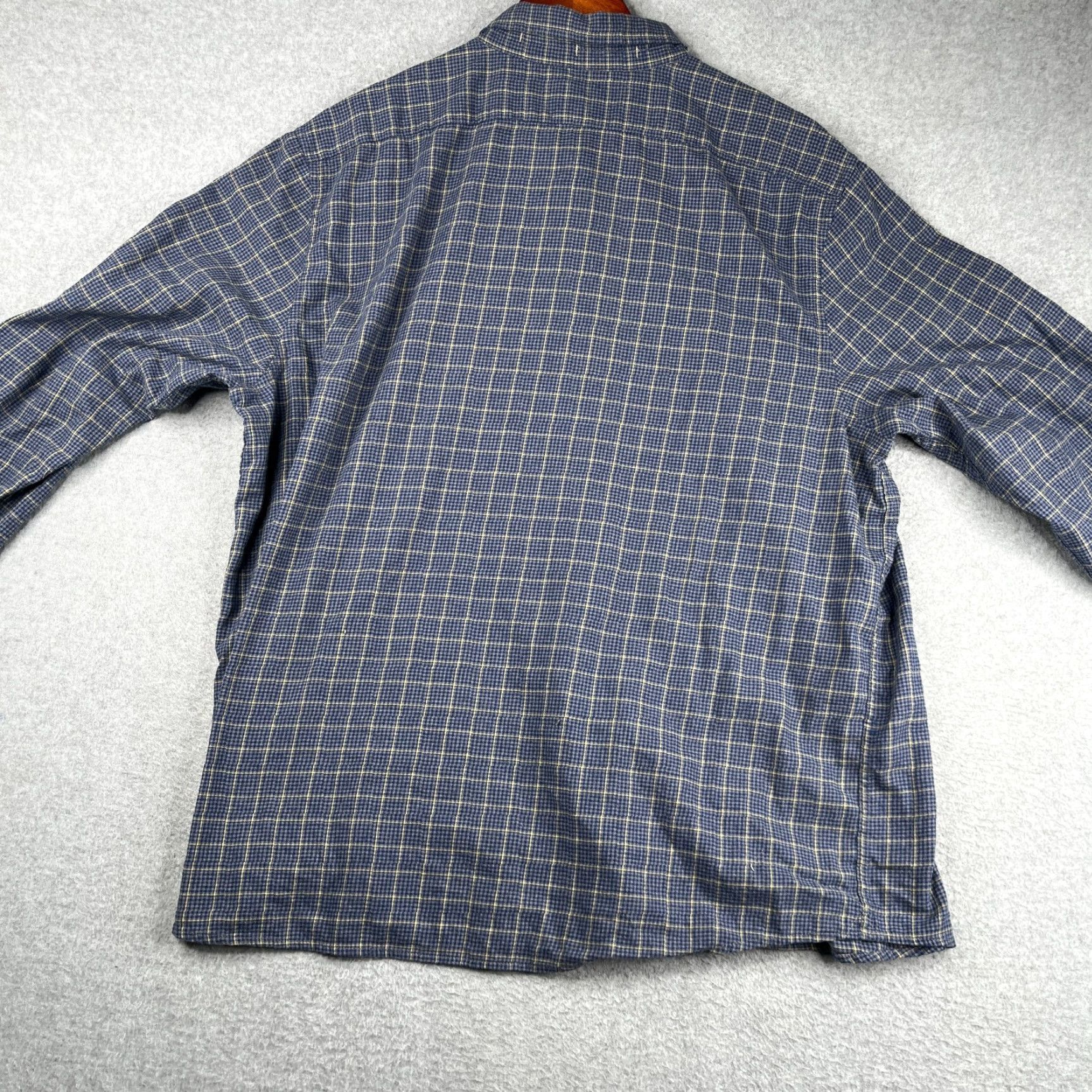 Banana Republic Banana Republic Untucked Fit Shirt 2XL Navy Blue Check Button Up Long Sleeve Men Size US XXL / EU 58 / 5 - 6 Thumbnail