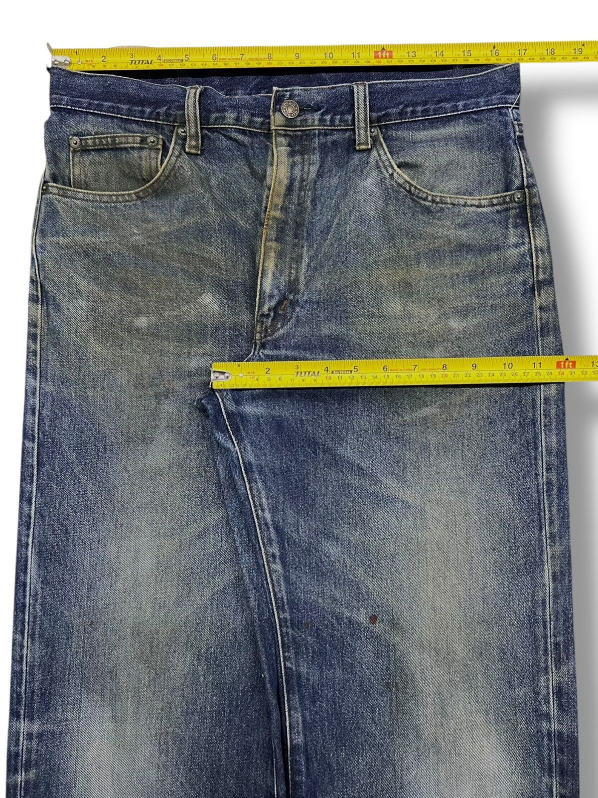 Japanese Brand Vintage Bobson Chessking Japan- Faded Mud Wash, Distressed Size US 33 - 19 Thumbnail