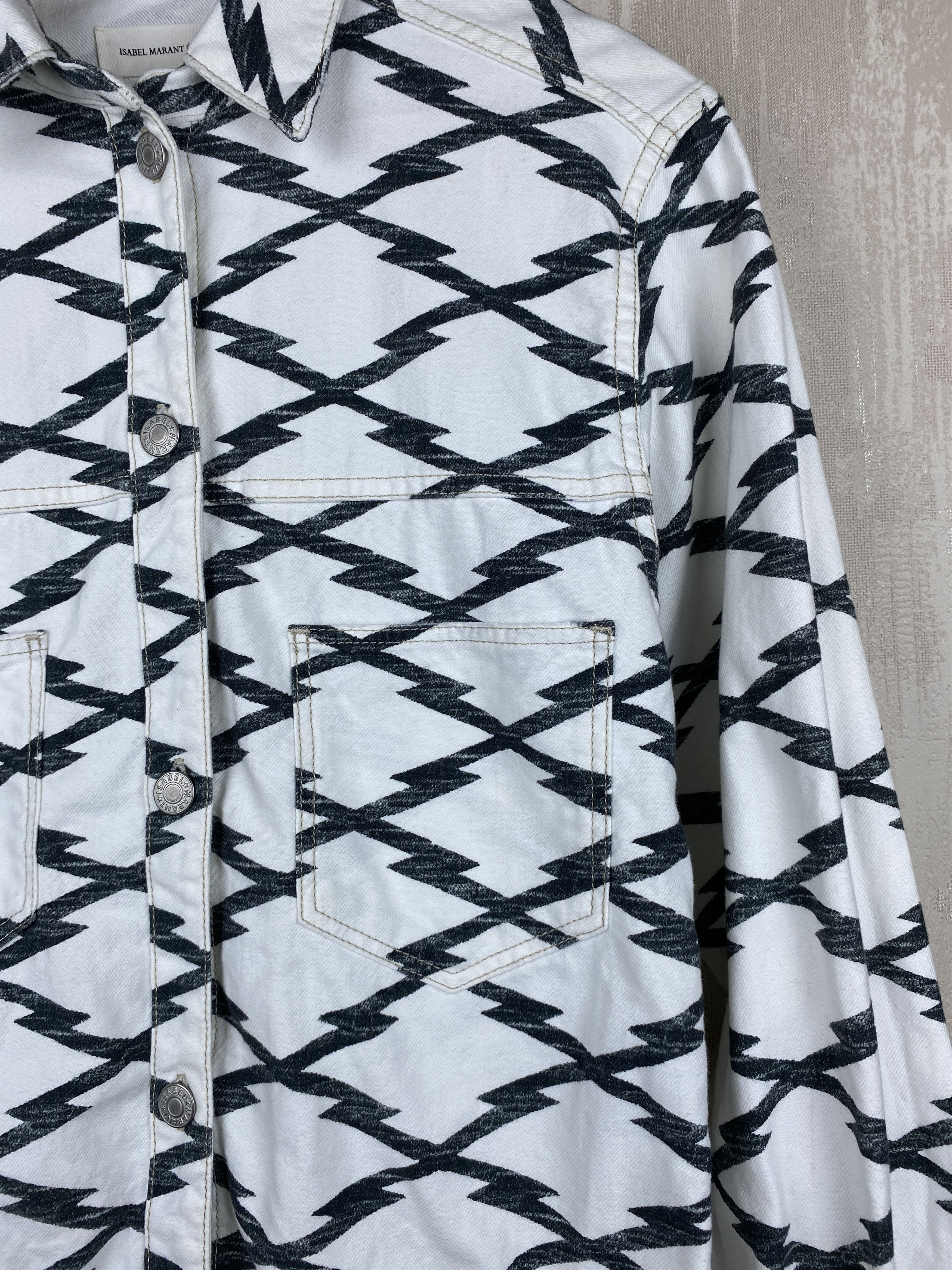 Isabel Marant Etoile Isabel Marant Etoile Cotton Grid Print Denim Jacket Size M / US 6-8 / IT 42-44 - 5 Thumbnail