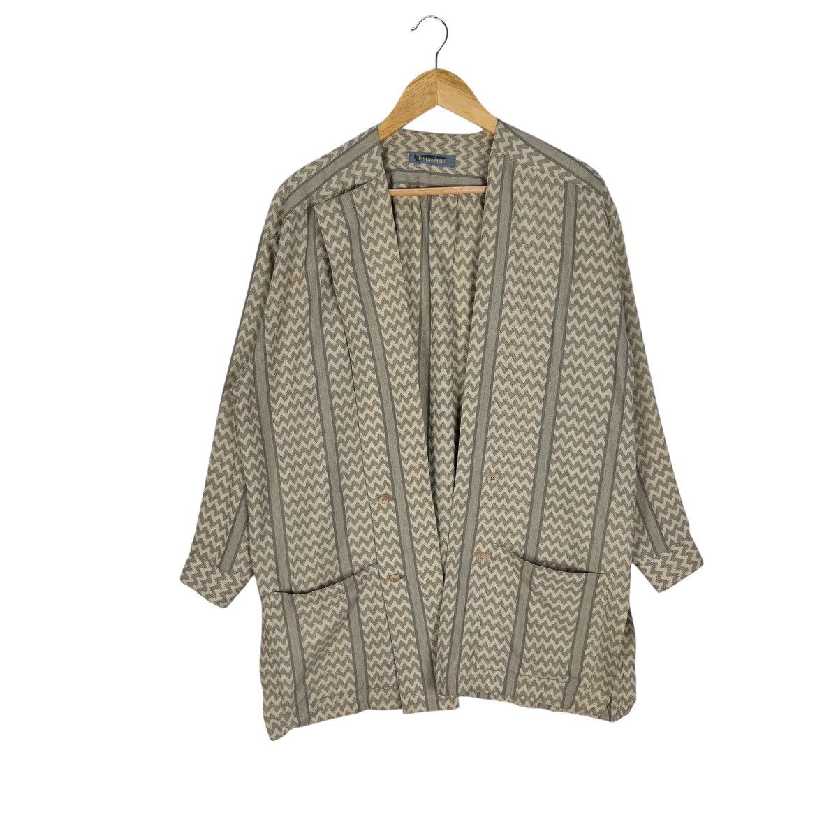 Issey Miyake 🌟80s ISSEY MIYAKE STRIPED WOMEN CARDIGAN Size M / US 6-8 / IT 42-44 - 2 Thumbnail