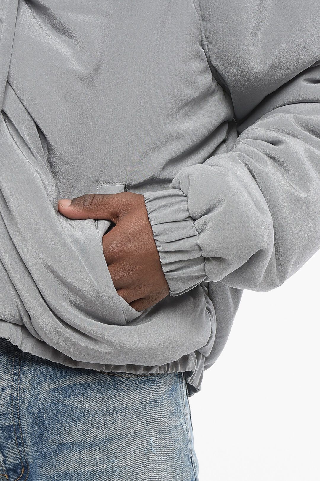 Dolce & Gabbana og1mm0825 Padded Silk Hoodie in Grey Size US M / EU 48-50 / 2 - 3 Thumbnail