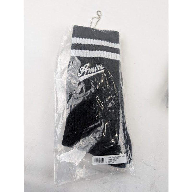Amiri o1rshd1 Q:4 / Size: 43/44 / Varsity Script Socks Black/White Size ONE SIZE - 12 Thumbnail