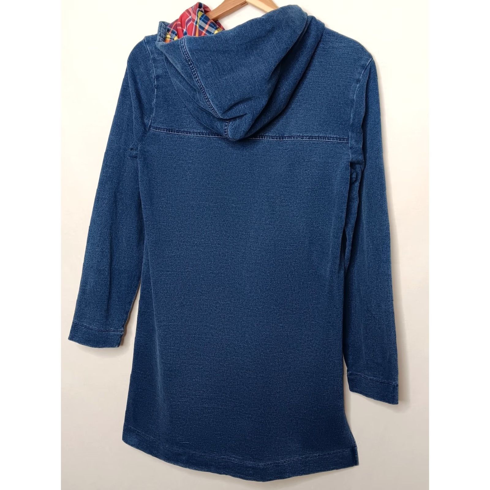 Vintage J Jill Indigo Pure Jill Jacket S Sweatshirt Knit Hoodie Blue Zip Plaid Comfort Size S / US 4 / IT 40 - 7 Thumbnail