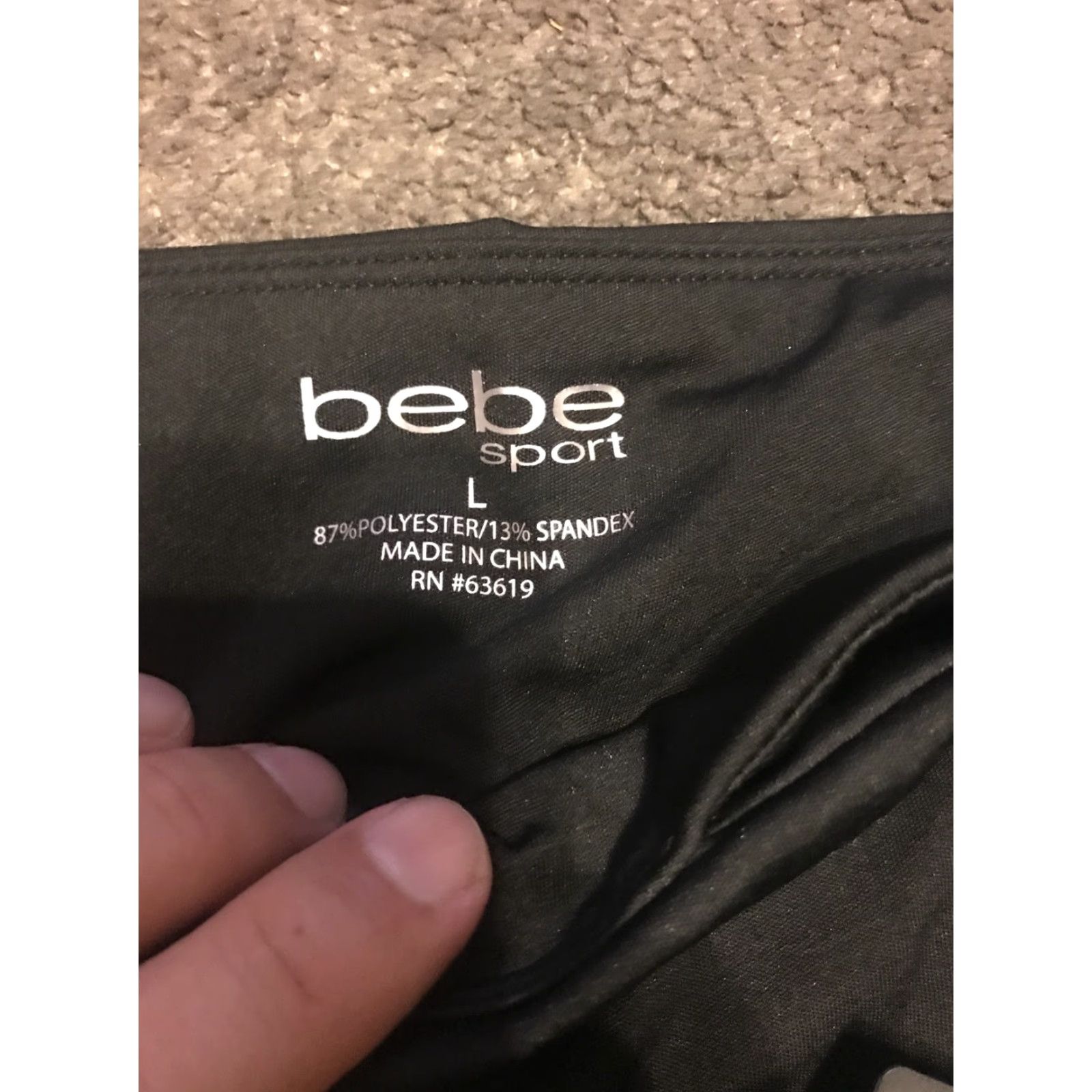 Bebe NWT BEBE SPORT Logo Printed Insert Leggings Women’s Large Black Nylon Polyester Spandex Slimming Stretch Activewear Casual Travel 90s? Size 36" / US 14 / IT 50 - 3 Thumbnail