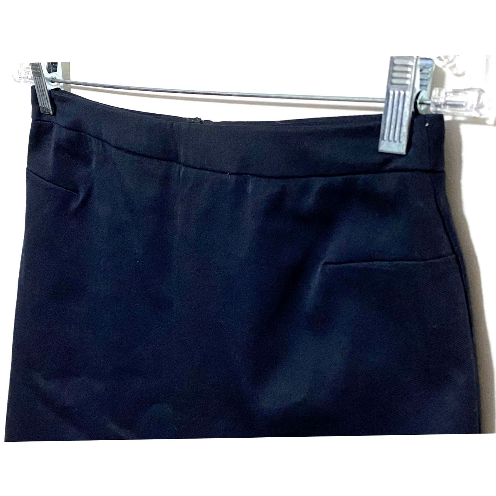 Vintage VINTAGE Mixit Navy Blue Pencil Skirt Womens 4 Front Slit Knee Length Career Office Formal Workwear Womens Size 27" / US 4 / IT 40 - 2 Thumbnail