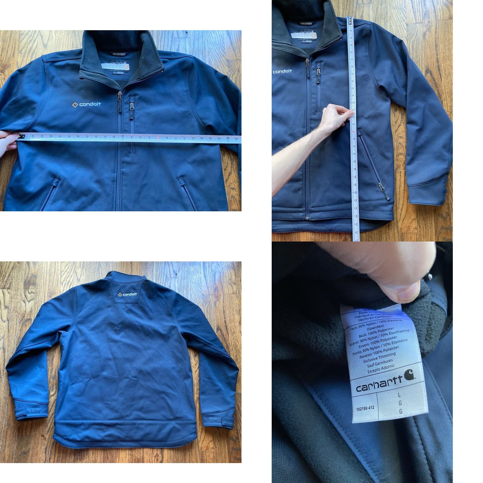 Carhartt Carhartt Jacket Mens L Blue Rain Defender Full Zip Softshell Windbreaker Textured Logo Pockets Outdoor Hiking Weather Resistant Mid-Length Size US L / EU 52-54 / 3 - 8 Thumbnail