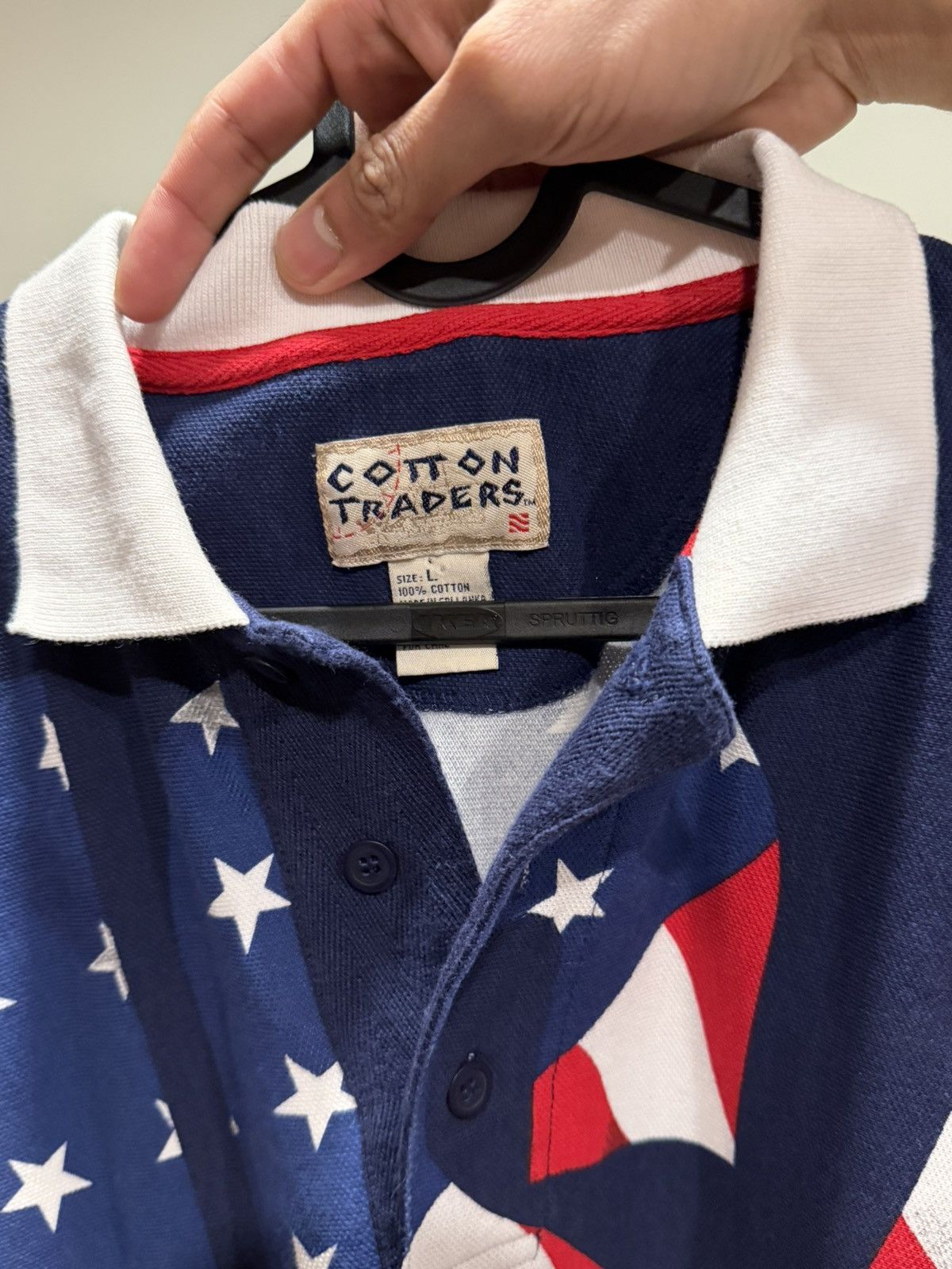 Cotton Traders VINTAGE USA FLAG POLO Size US L / EU 52-54 / 3 - 3 Thumbnail