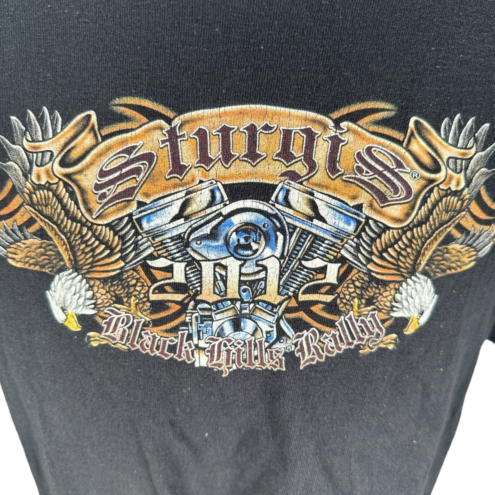 Delta Sturgis 2012 T-Shirt Men XL Black Cotton Hills Rally Biker Size US XL / EU 56 / 4 - 2 Thumbnail