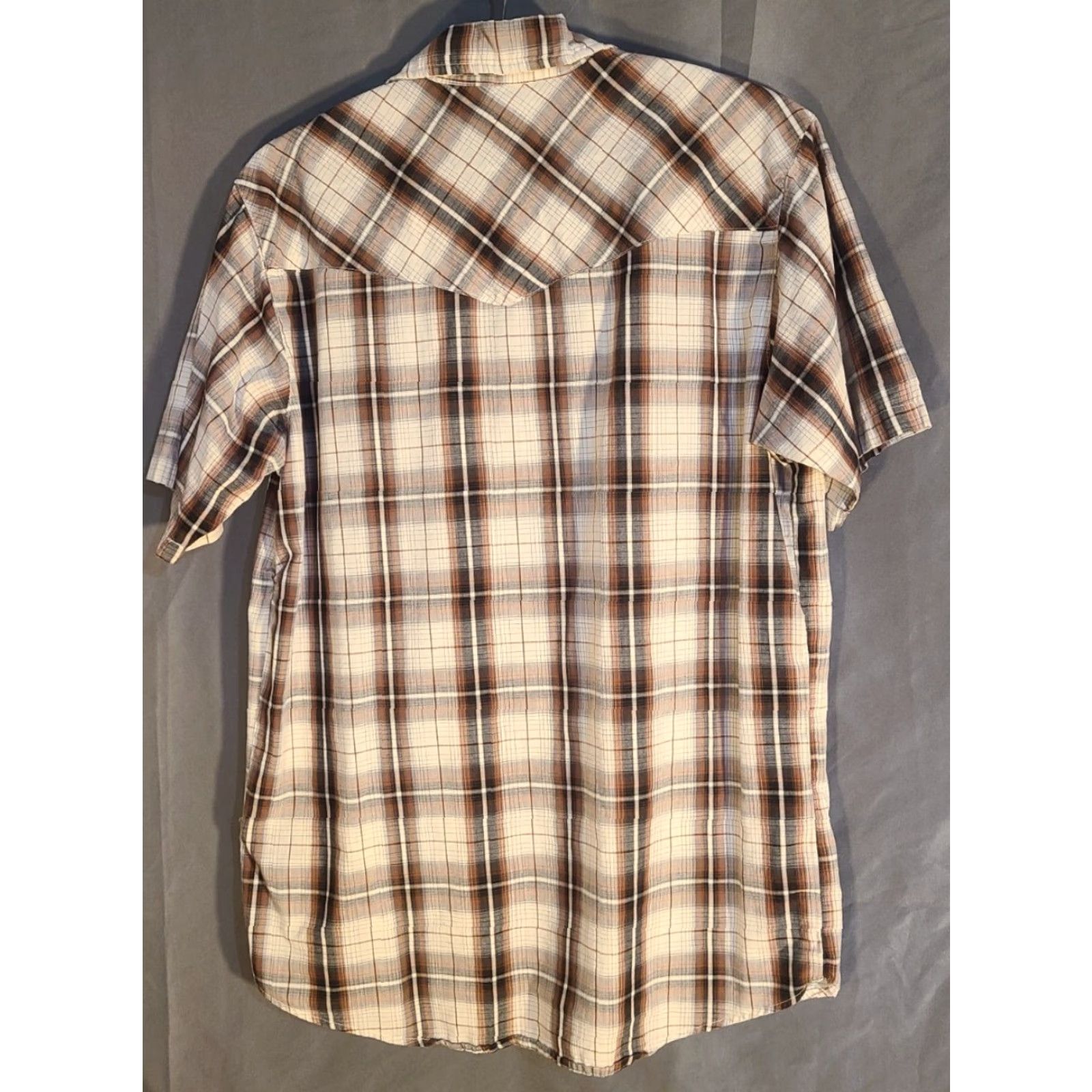Vintage Canyon Guide Outfitters Mens Short Sleeve Button Up Western Pearl Snap Medium Shirt Regular Size US 31 - 4 Thumbnail