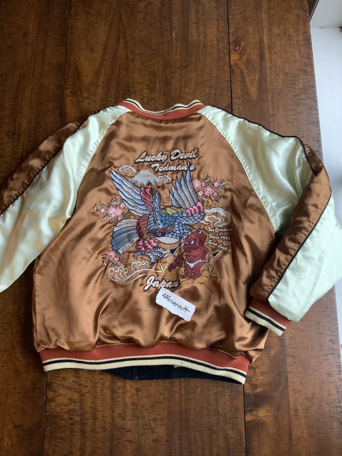 ジャケット・アウター Tedman Devil 1991 Reversible Sukajan 44 Tedman Tedman Reversible Devil Embroidered Souvenir Jacket
