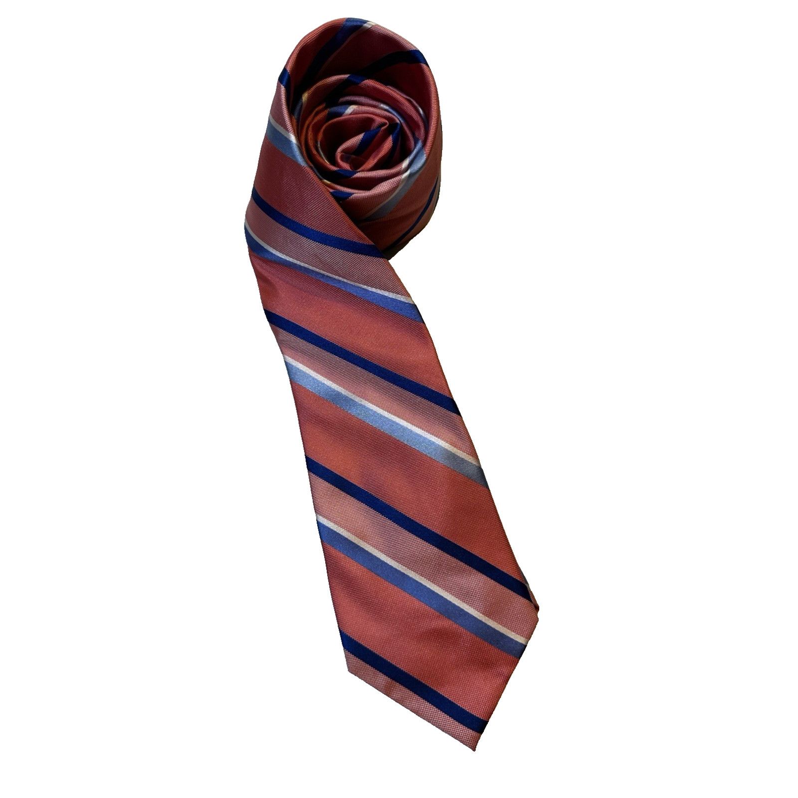 Stafford Stafford Neck Tie Silk Pink/Blue Stripe Preppy Business Size ONE SIZE - 1 Thumbnail