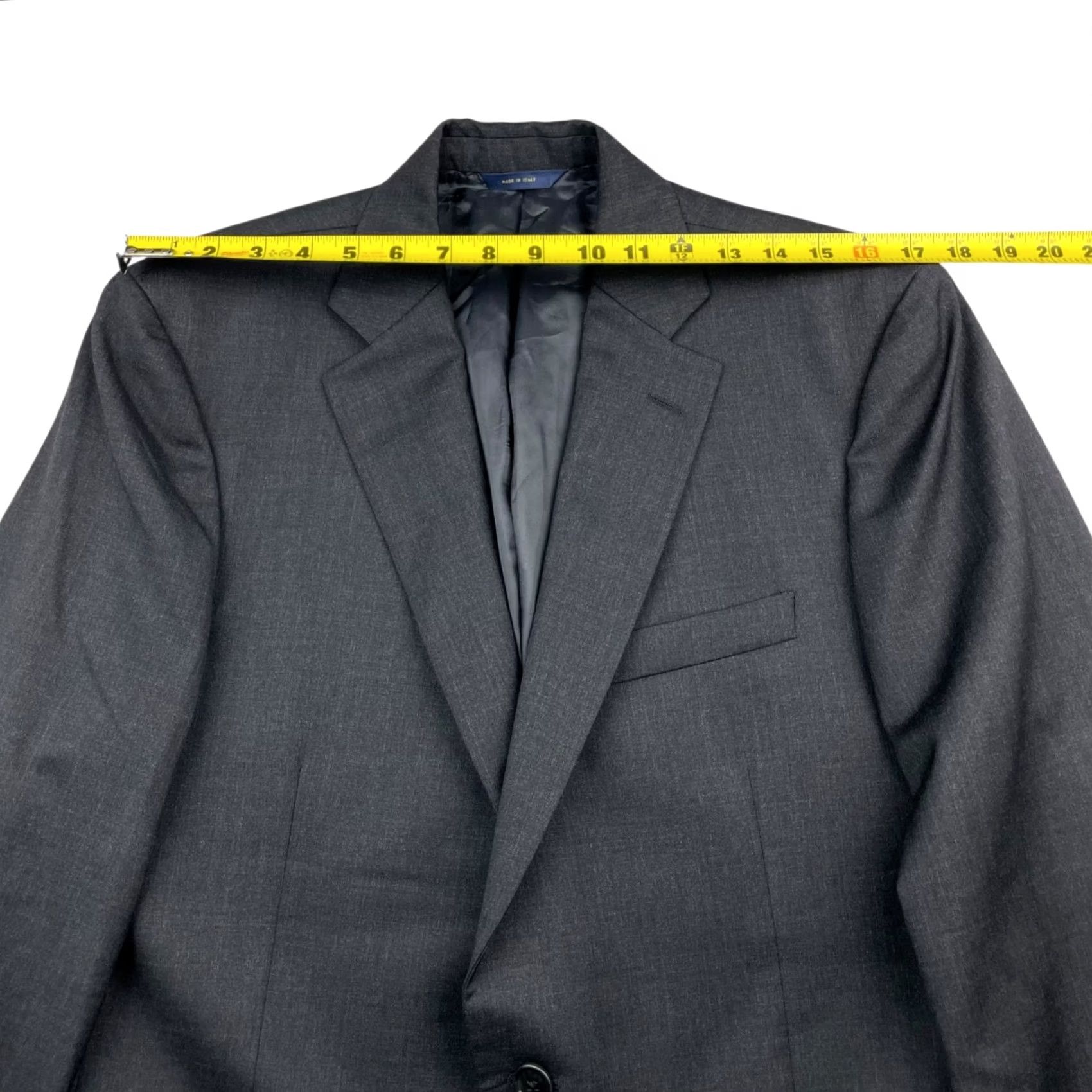 Brooks Brothers Brooks Brothers Men's 1818 Madison Suit Gray Wool 2-Button Jacket Pants 41x35 Notch Lapel Long Single-Breasted 2 Piece Italy Regular Mens Size 42R - 6 Thumbnail