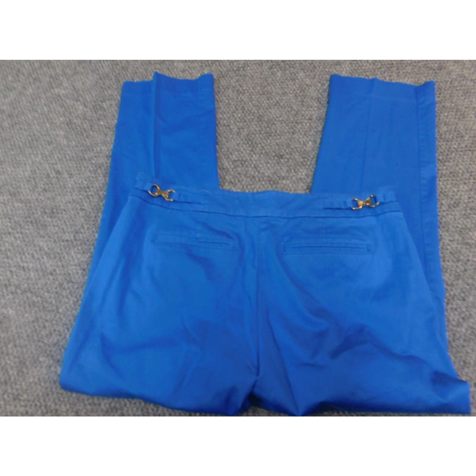 Vintage New York and Company Womens Pants 10 Blue Straight Chino Regular Inseam 26 in Stretch Comfort Casual 90s? American Environment? Size 32" / US 10 / IT 46 - 5 Thumbnail