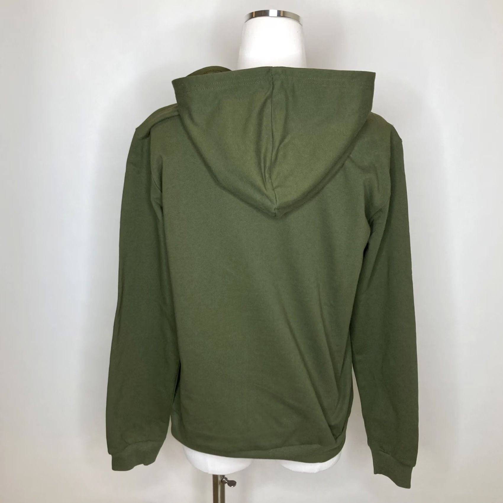 Vintage VINTAGE GRRRL Hoodie Army Green Athletic Wear Victoria Small Front Pocket Spellout NWT Size S / US 4 / IT 40 - 3 Thumbnail