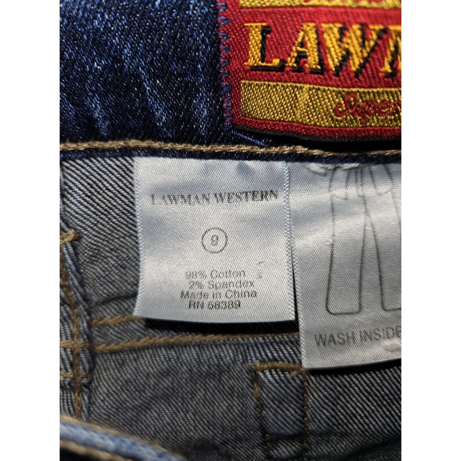 Denime Lawman Jeans Womens 8 Blue Slim Fit Bootcut Rhinestone Pockets Denim Size 30" / US 8 / IT 44 - 2 Thumbnail
