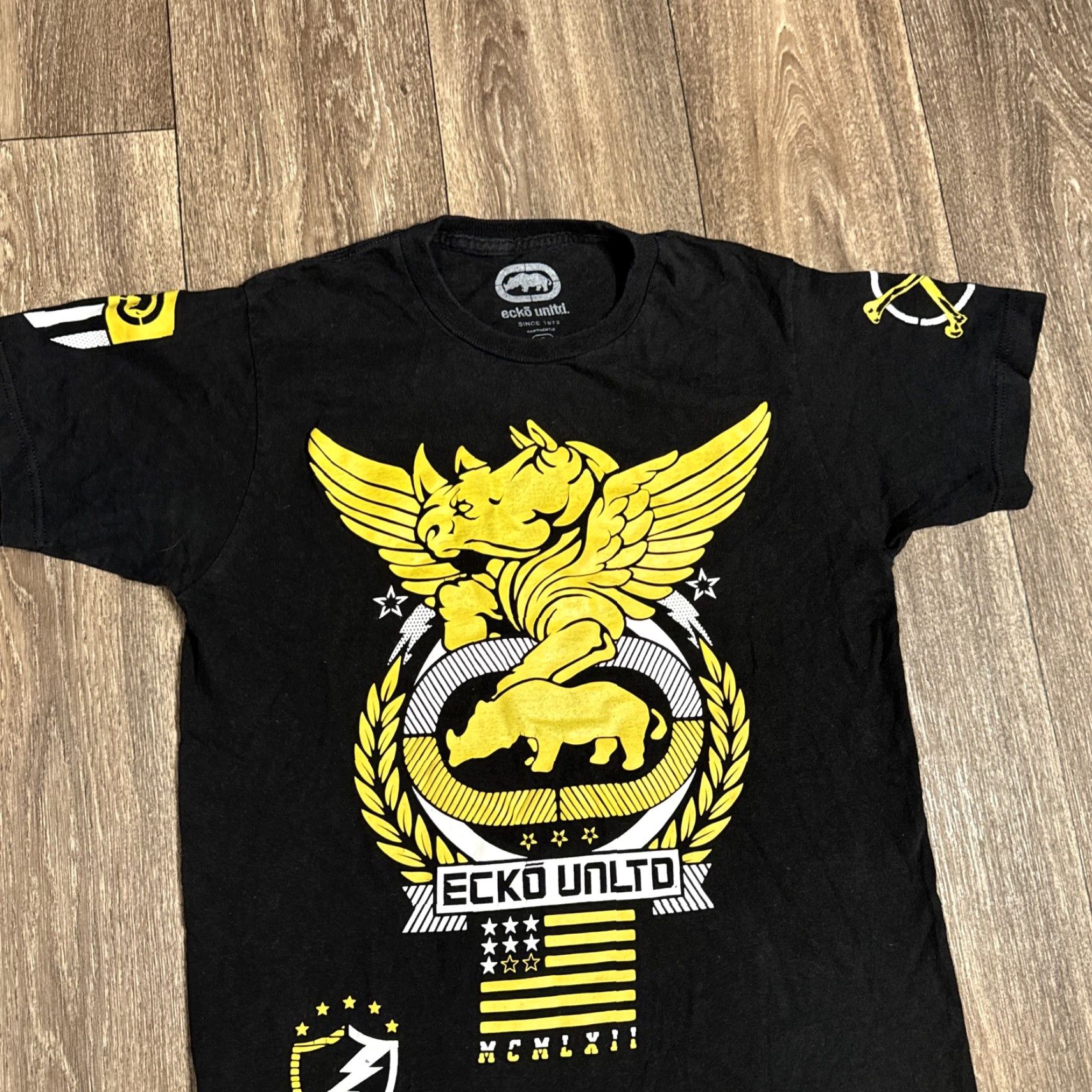Ecko Unltd. VINTAGE Ecko Unltd. T-Shirt Rhino Double-Sided Black Small Unisex Adults Gothic 90s Skater Cyber Goth Mens Womens Size US S / EU 44-46 / 1 - 5 Thumbnail