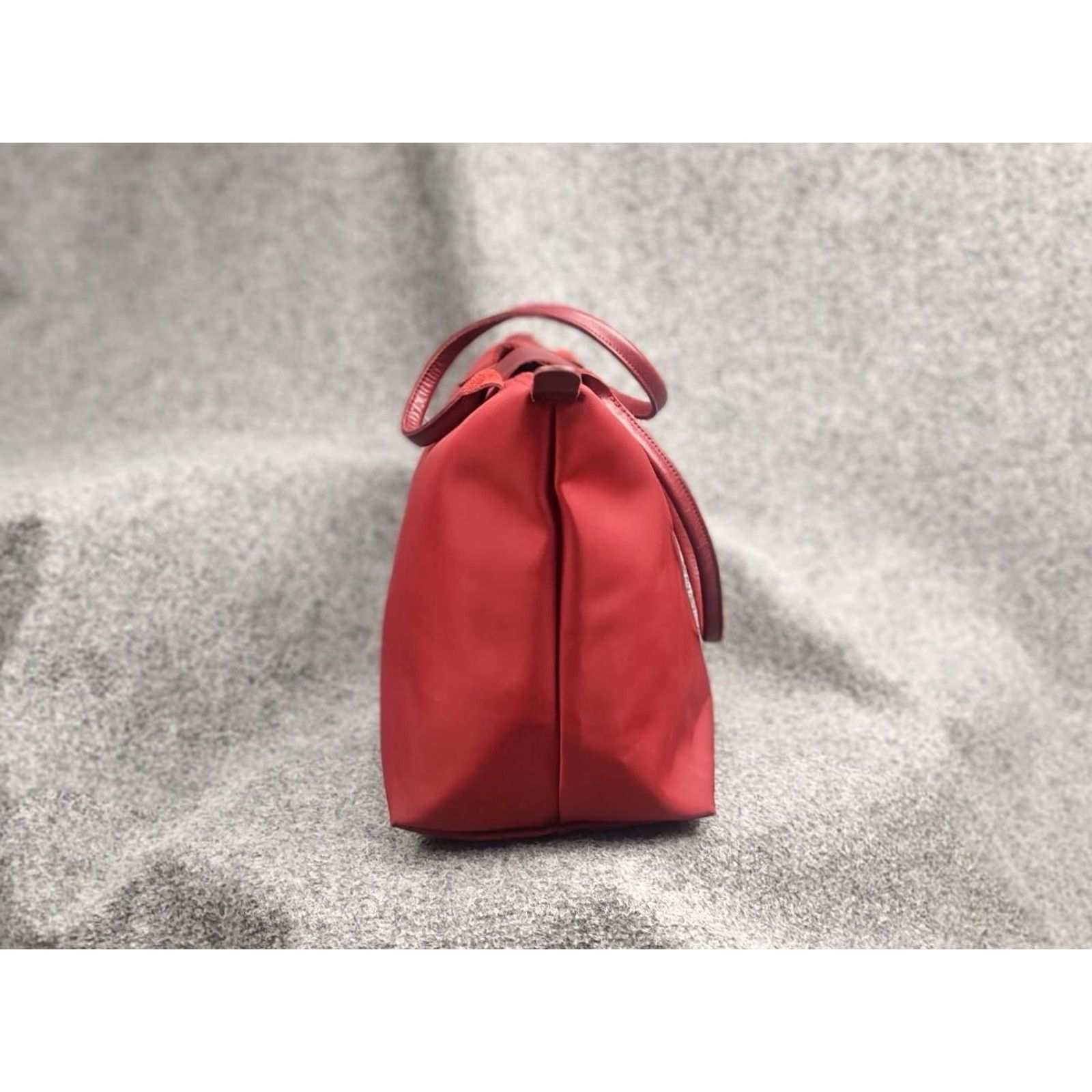 Longchamp VINTAGE Longchamp Le Pliage Néo wine red-colored nylon and leather tote bag Handbag Size ONE SIZE - 3 Thumbnail