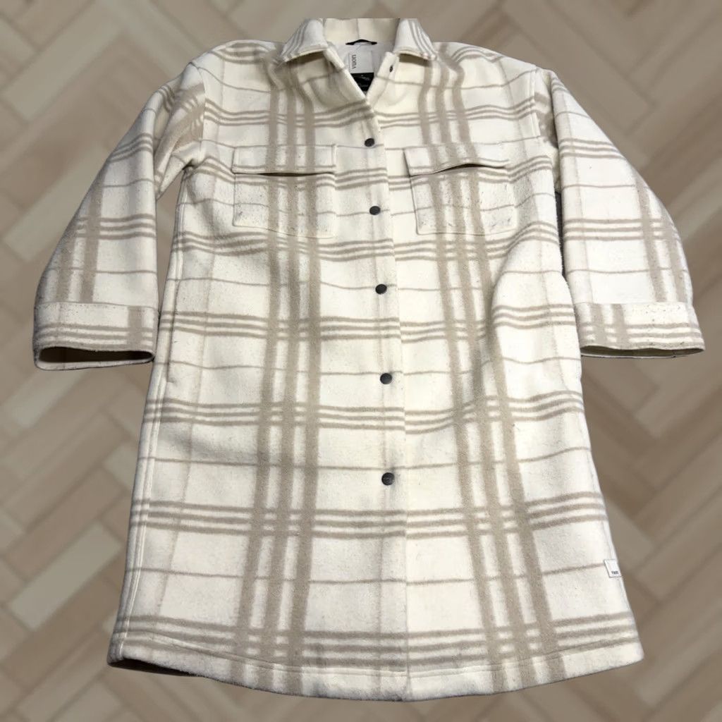 Vuori Vuori Flannel Shirt Jacket M Beige Plaid Lined Snap Shacket Button-Up Men Size US M / EU 48-50 / 2 - 1 Thumbnail