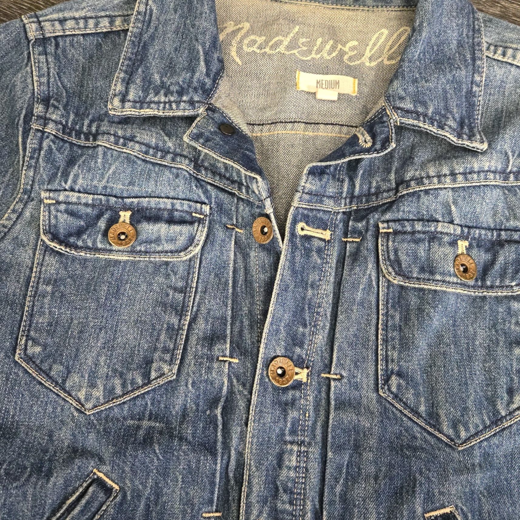 Madewell Madewell Denim Jacket Womens Medium Blue Casual Button-Up Jacket Size 32" / US 10 / IT 46 - 5 Thumbnail