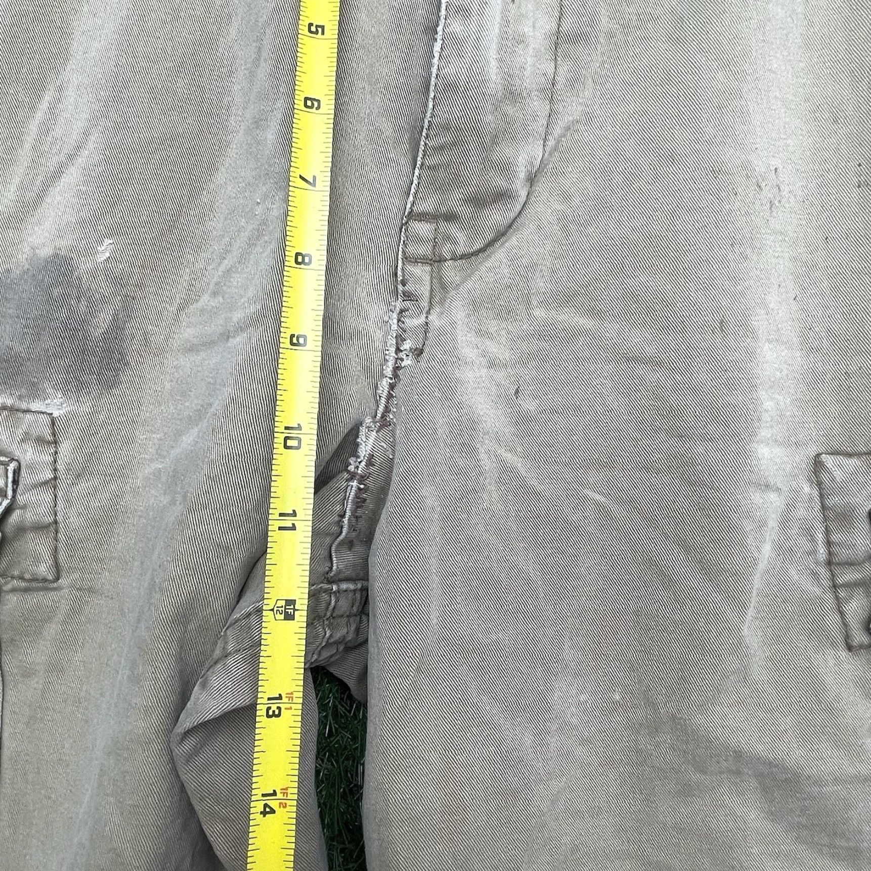 Vintage Aéropostale Cargo Shorts Men 31 x10 Beige Heavy Canvas Cotton Drawstring 00s y2k Loose Size US 31 - 5 Thumbnail