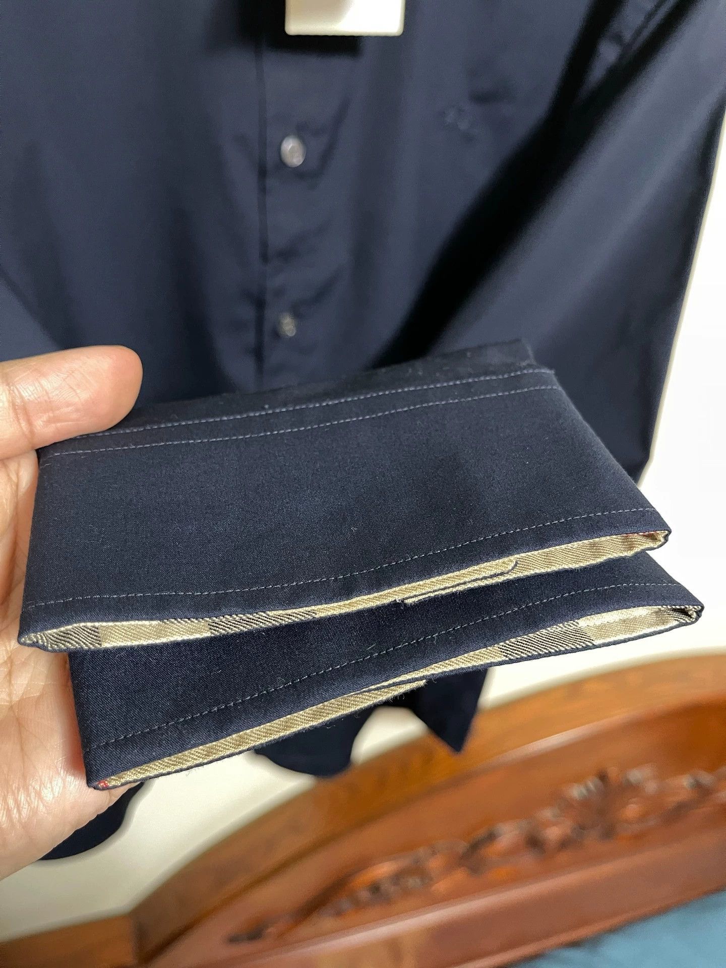 Burberry Burberry Navy Oversized LS Shirt XXL Horseferry Embroidered Size US XXL / EU 58 / 5 - 6 Thumbnail
