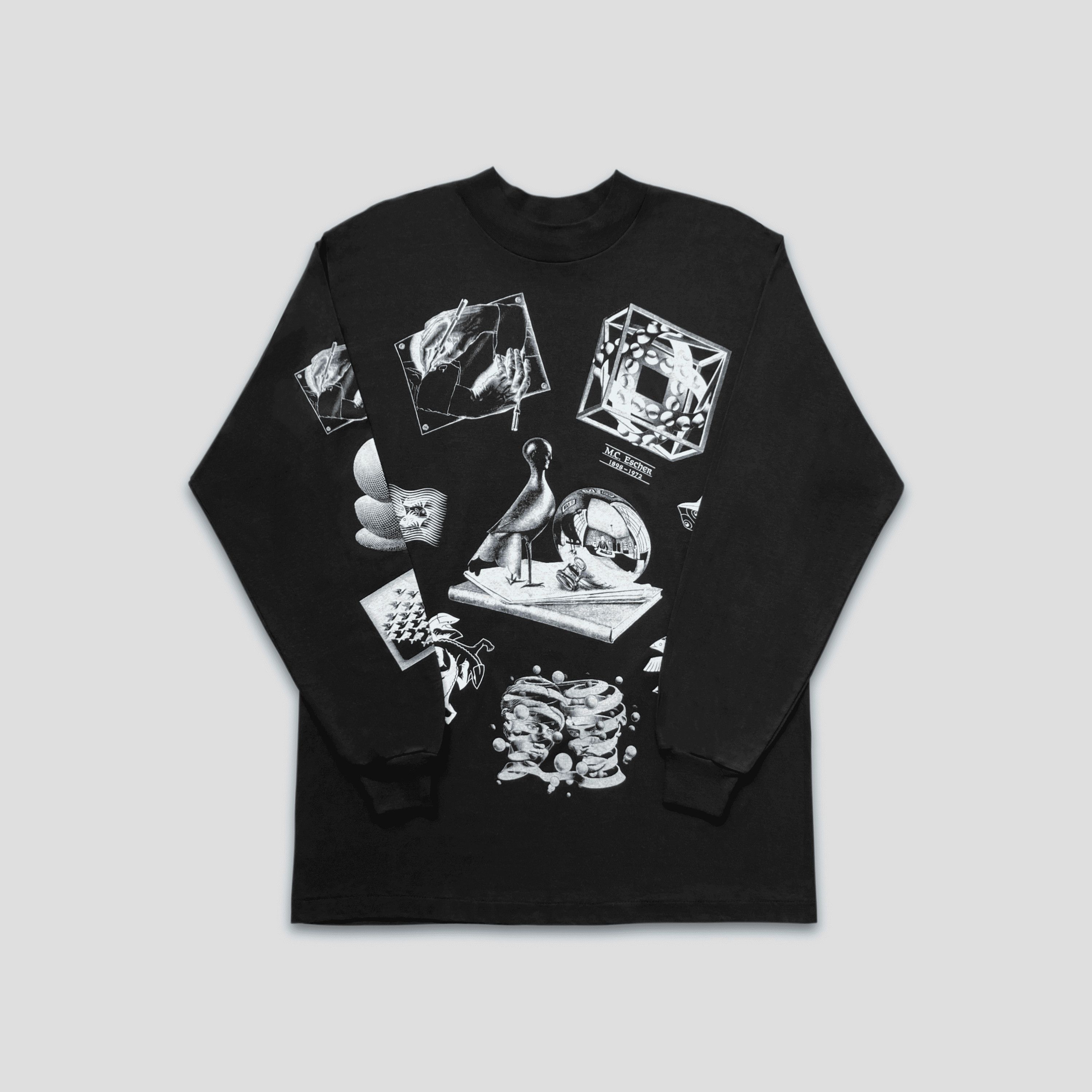 Vintage Vintage 1991 M.C. Escher Collage Long Sleeve T-Shirt Size US XL / EU 56 / 4 - 1 Thumbnail