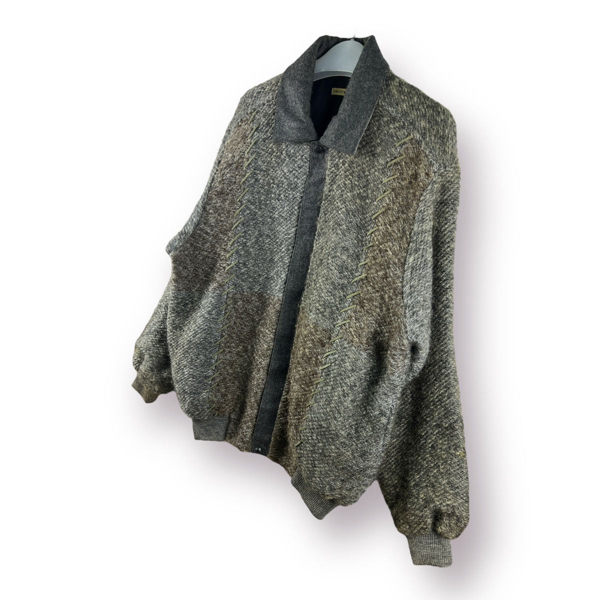 Homespun Knitwear 🔥 Sam Austin Naigai two tone Mohair knit Bomber jacket - L Size US L / EU 52-54 / 3 - 2 Thumbnail