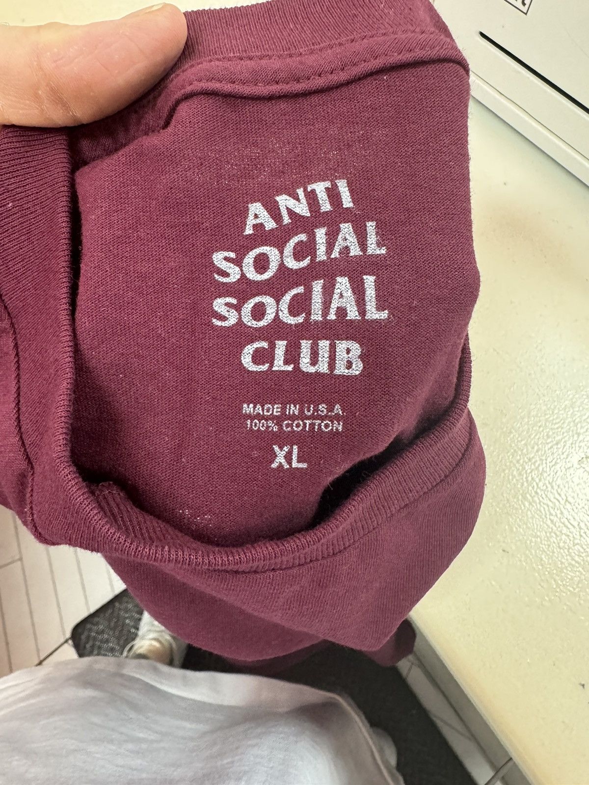 Anti Social Social Club Anti Social Social Club x Club Tee Maroon Size US XL / EU 56 / 4 - 2 Thumbnail