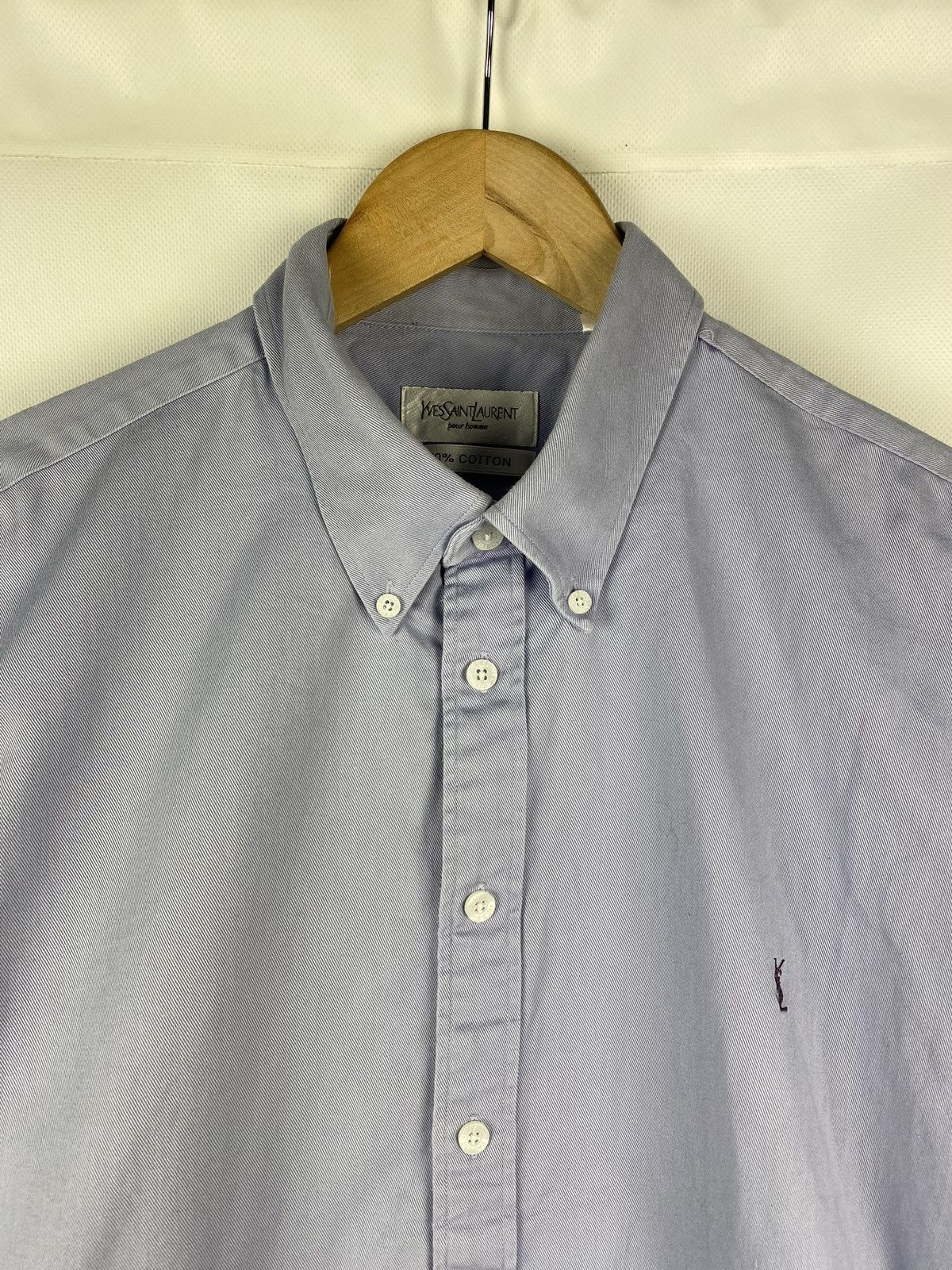 Vintage × Yves Saint Laurent Yves Saint Laurent YSL vintage heavy cotton button up shirt Size US XL / EU 56 / 4 - 8 Thumbnail