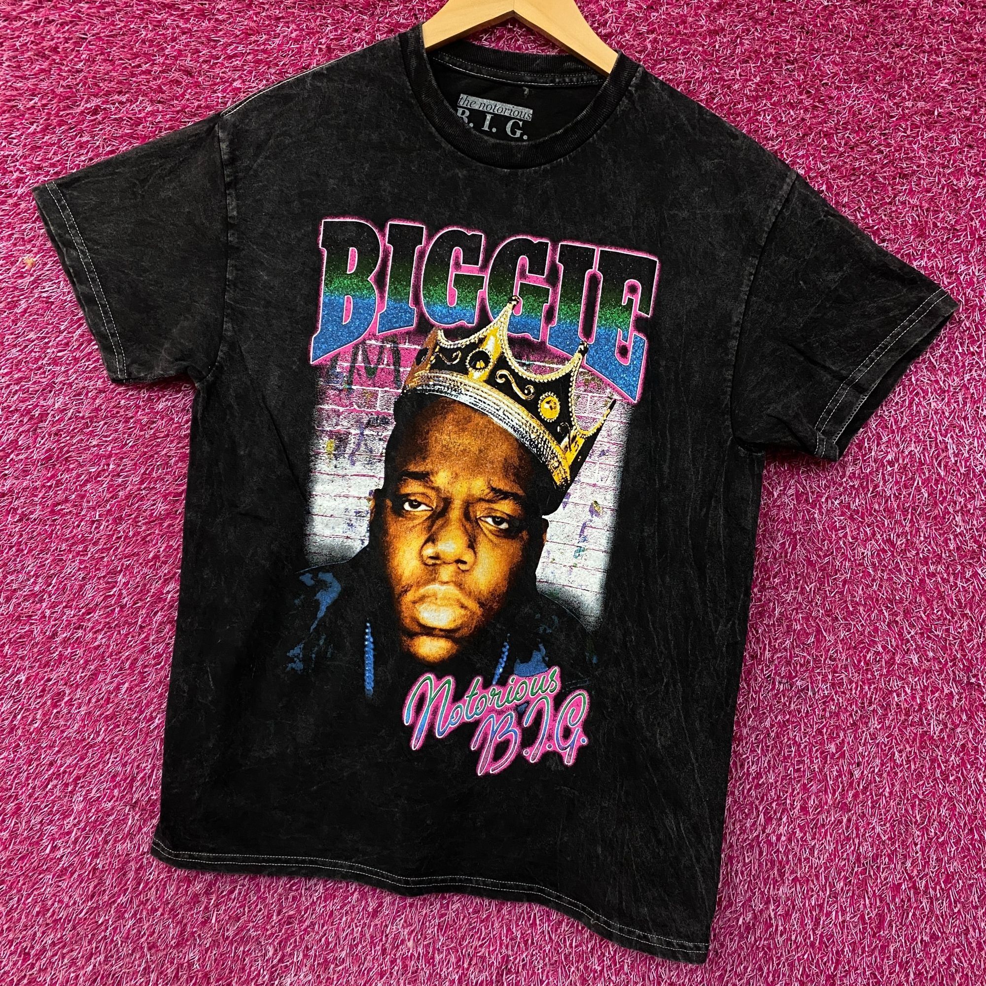 Rap Tees Biggie Smalls Crown King of New York Graphic Mineral Wash T- Size US M / EU 48-50 / 2 - 3 Thumbnail
