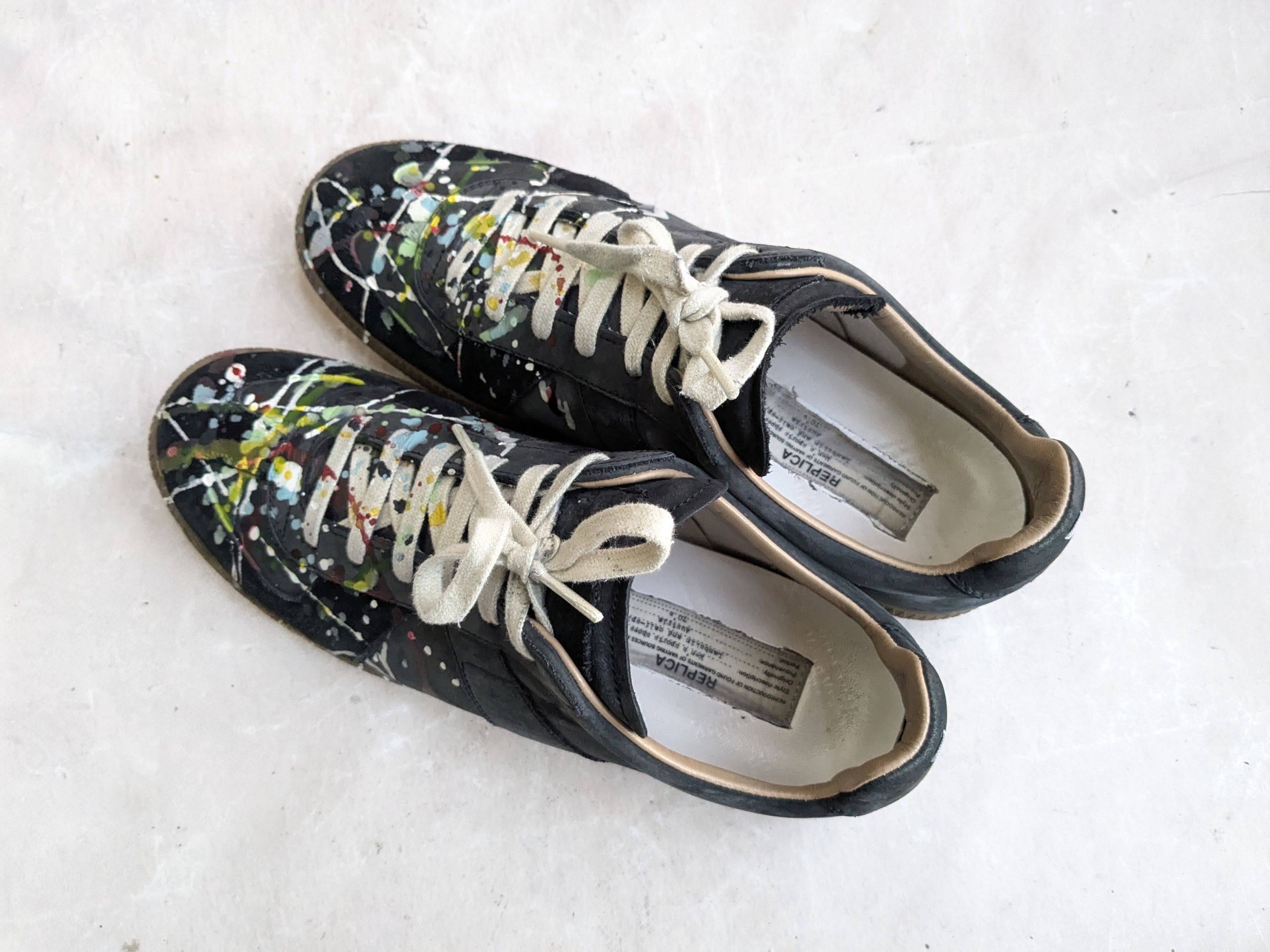 Maison Margiela Maison Margiela Replica Gats Paint Splatter 9 42 Black Size US 9.5 / EU 42-43 - 11 Thumbnail