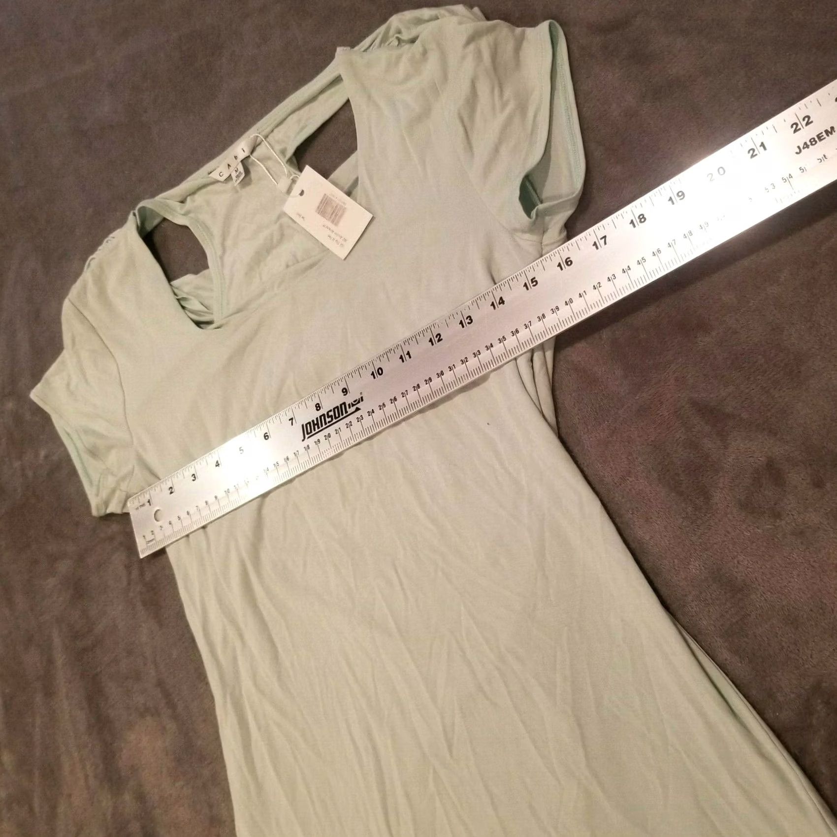 Vintage CAbi 382 Womens Flip It Tee Short Sleeve Top Size Medium Almond Green Shirt Womens Medium Green 90s (if applicable) Size M / US 6-8 / IT 42-44 - 5 Thumbnail