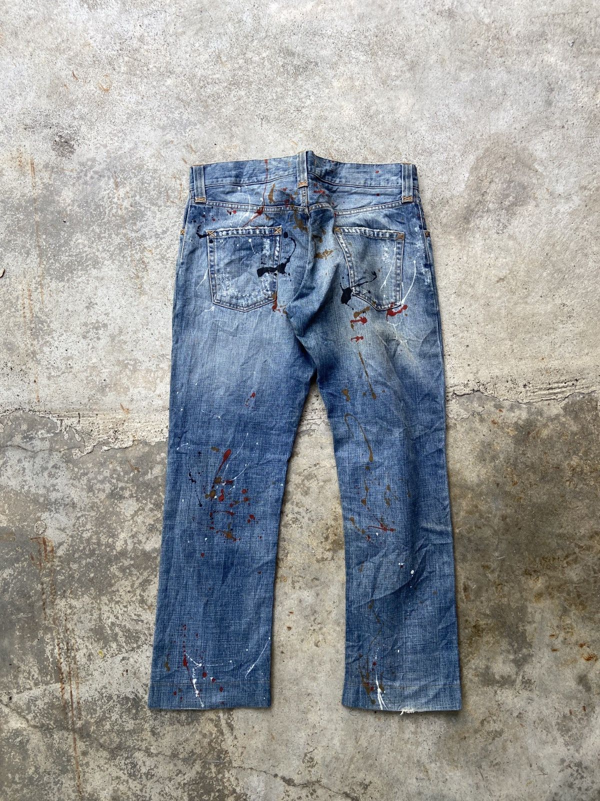 Dolce & Gabbana ARCHIVE SS03 ‘16 Classic’ Splatter Paint Distressed Denim Size US 36 / EU 52 - 4 Thumbnail