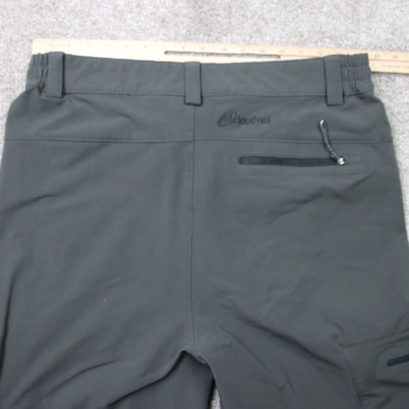 Vintage Cloudveil Pants Mens Large Gray Cargo Zip Pocket Poly Zip Ankles Hiking (36x34) Size US 33 - 6 Thumbnail