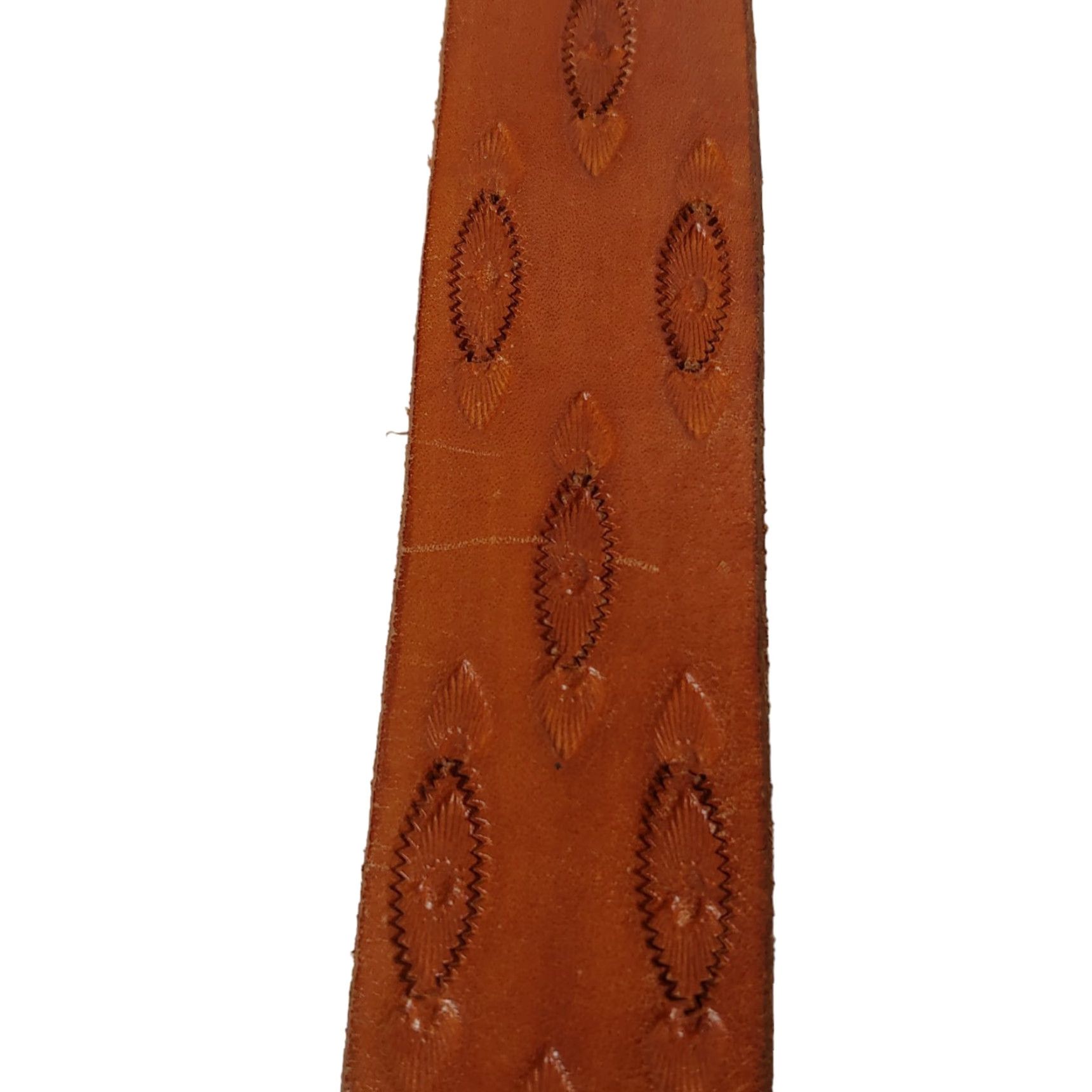 Vintage VINTAGE Tooled Leather Belt Western 1.5" Wide Regular Men 33.25"-38.5" Brown Handcrafted __No Buckle__ Bands—Hand Tooled, Western Theme Size ONE SIZE - 5 Thumbnail