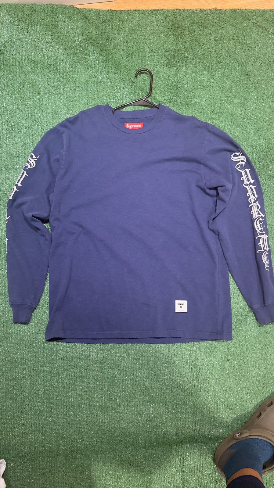 Supreme Supreme Old English Navy Blue Shirt Size US M / EU 48-50 / 2 - 2 Thumbnail
