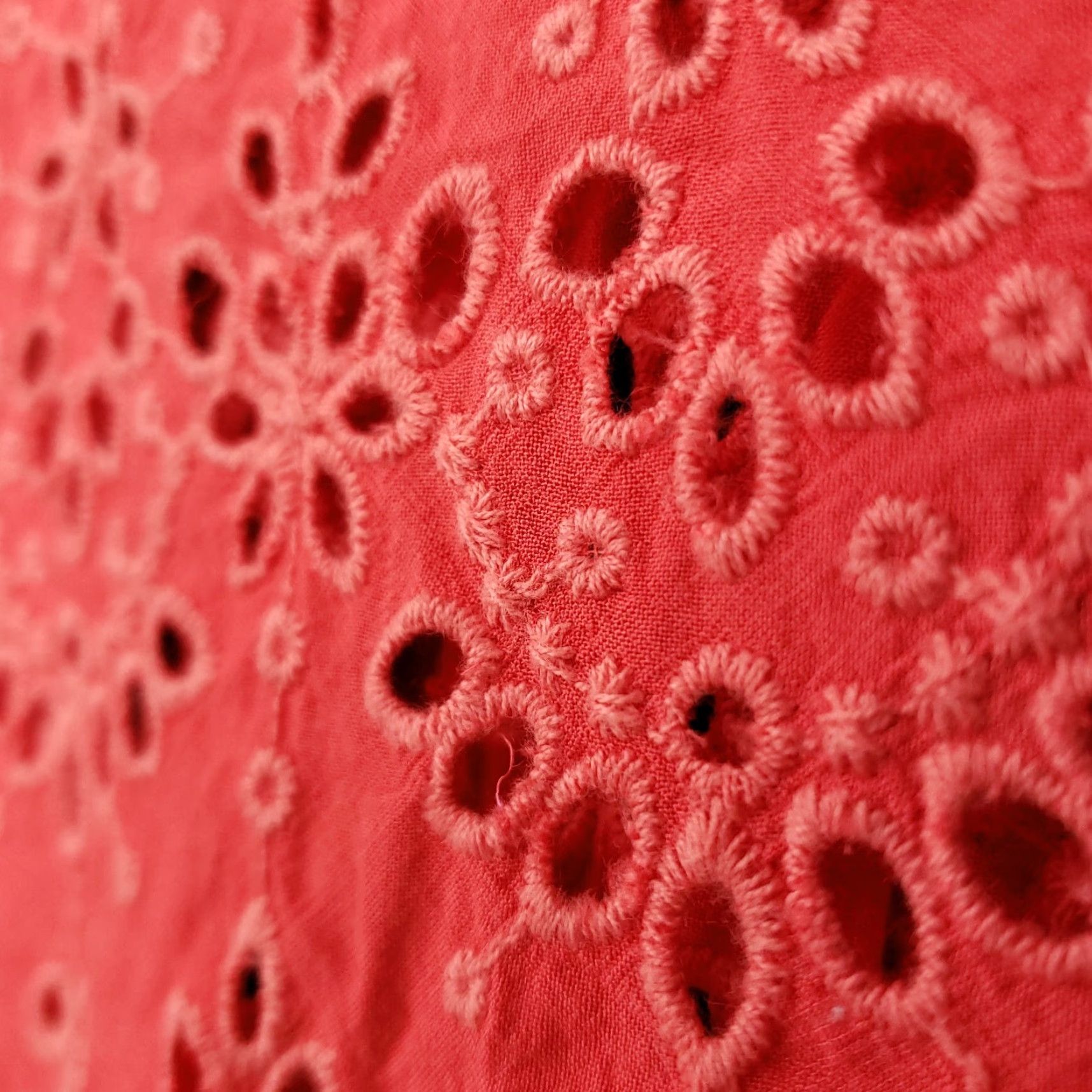 Vintage Democracy Tank Womens M Medium Red Tunic Sleeveless Pullover Casual Top Eyelet Floral Round Neck, Collarless, Rayon Size M / US 6-8 / IT 42-44 - 5 Thumbnail
