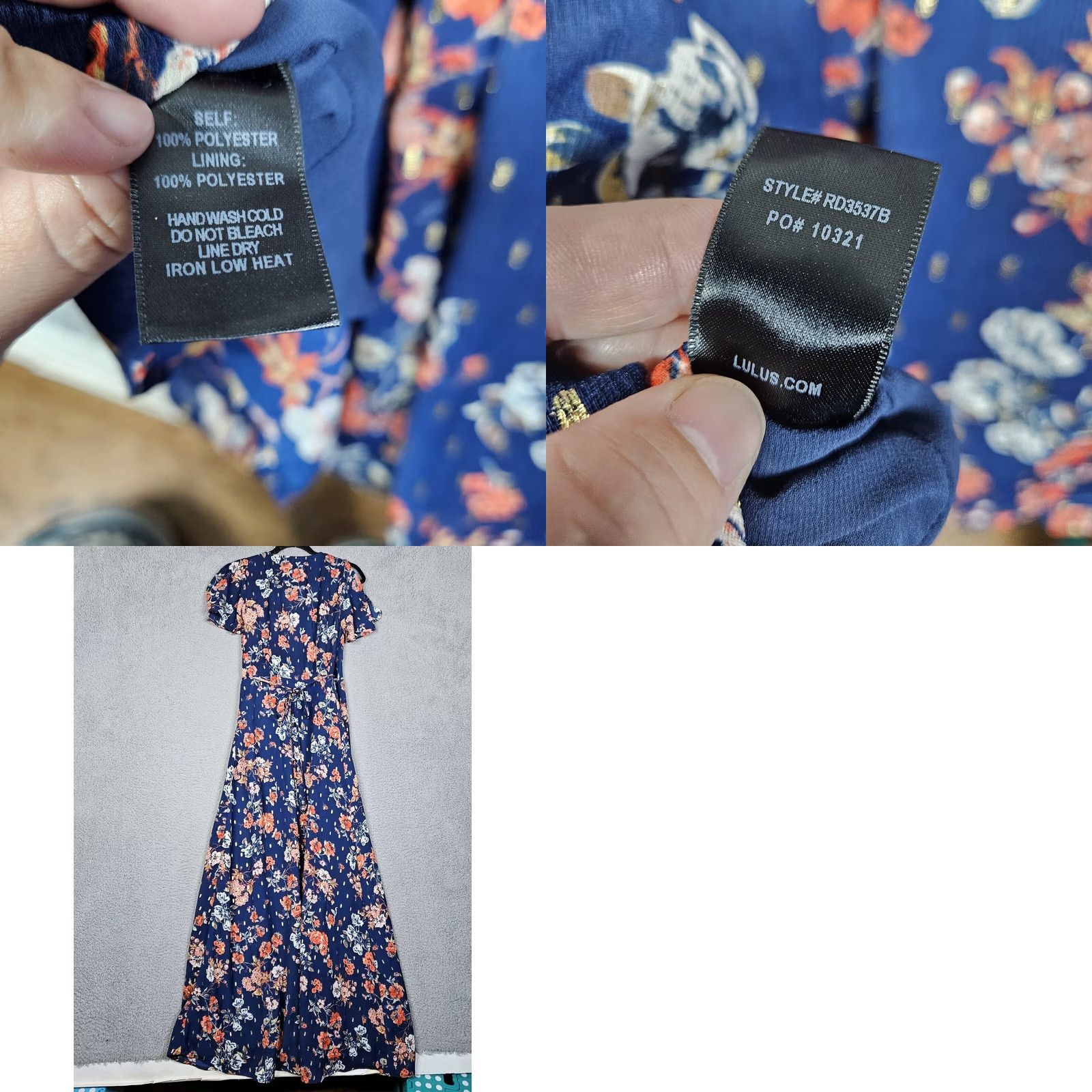 Lulus Lulu's Divine Days Navy Blue Floral Printed Wrap Maxi Women's Dress XS Size XS / US 0-2 / IT 36-38 - 9 Thumbnail