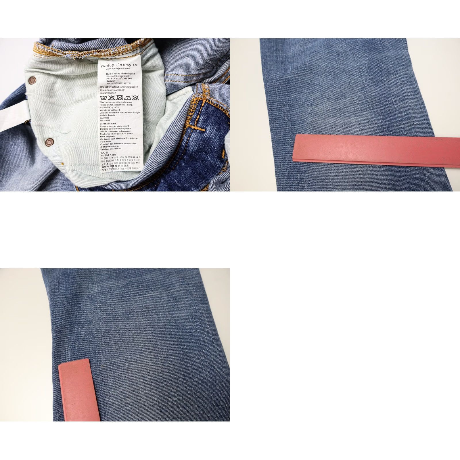 Vintage NUDIE Jeans Skinny Lin Slowly Worn Men's W31/L30 Whiskers Stretch Zip Fly Size US 31 - 8 Thumbnail
