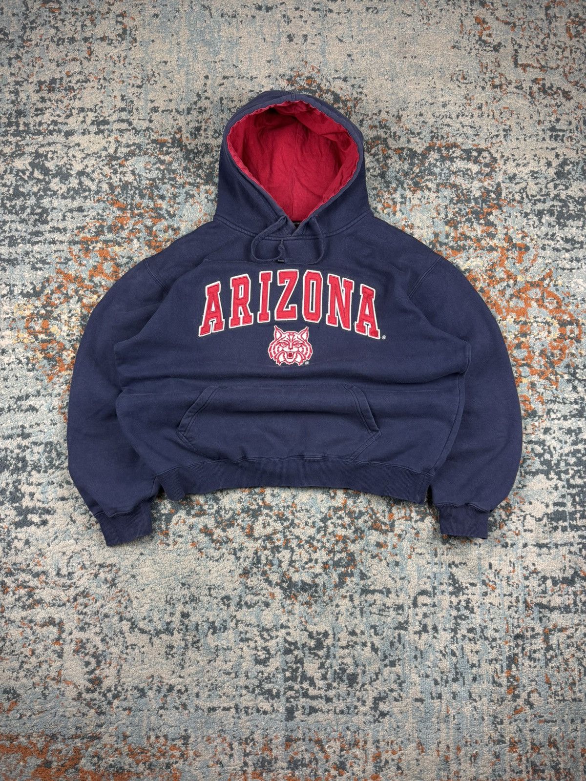NCAA × Vintage Vintage 90s Arizona Wildcats NCAA spellout boxy baggy hoodie Size US M / EU 48-50 / 2 - 1 Thumbnail