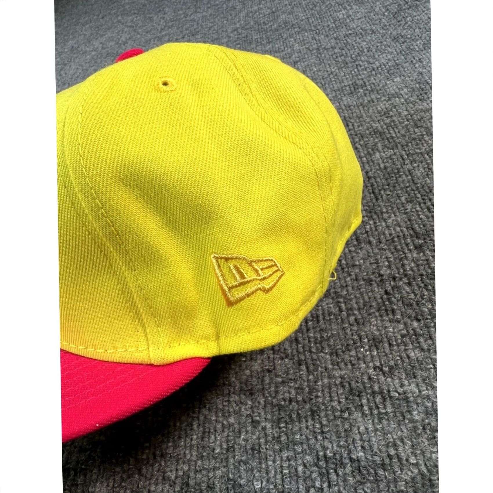 New Era New Era Cincinnati Reds Hat Men 7 1/2 Yellow Pink 1970 All Star Game Fitted Cap Size ONE SIZE - 4 Thumbnail