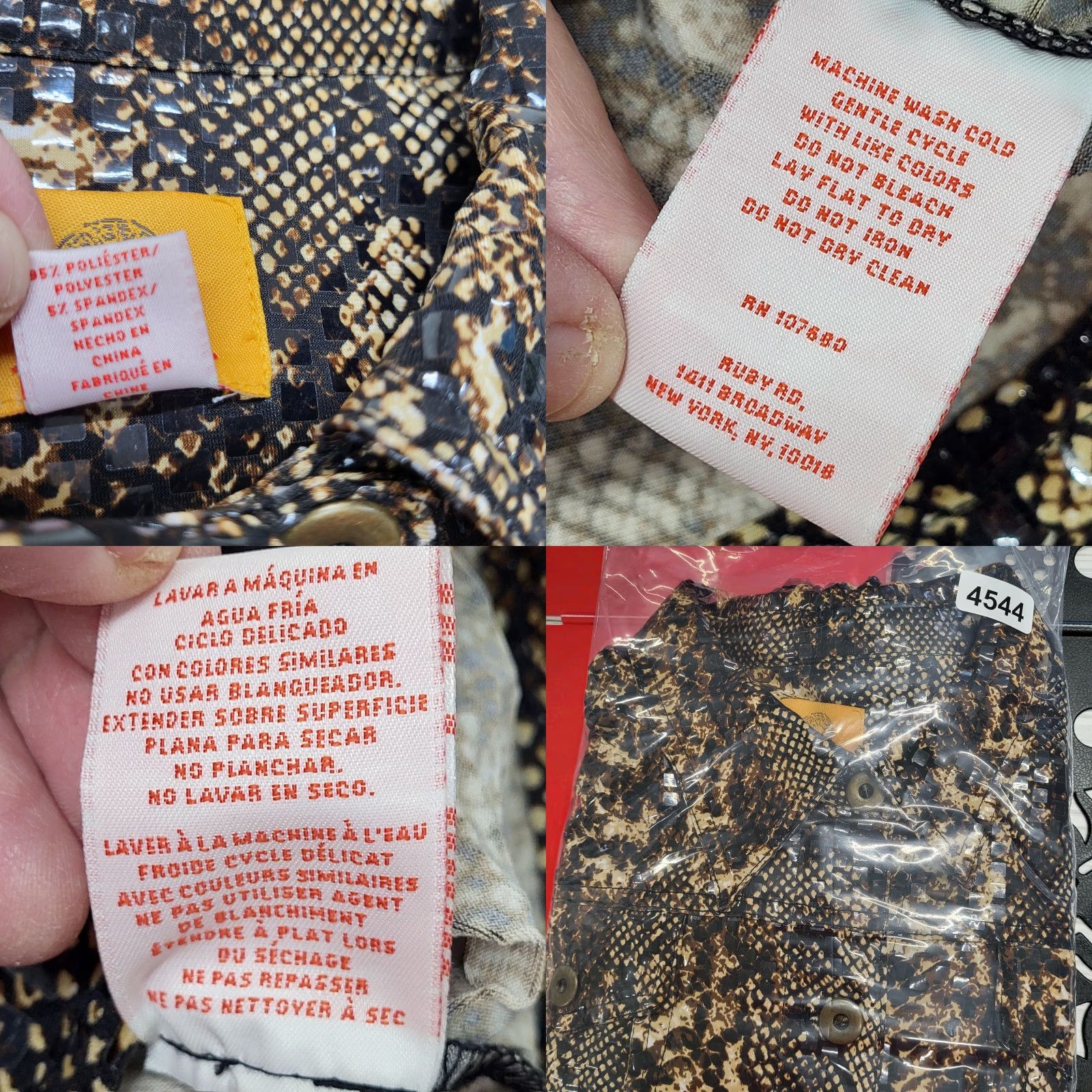 Vintage Ruby Rd. Snakeskin Jacket Women's Size 18 Brown/Tan/Black Shimmer Textured EUC Jacket Size XXL / US 16-18 / IT 52-54 - 10 Thumbnail