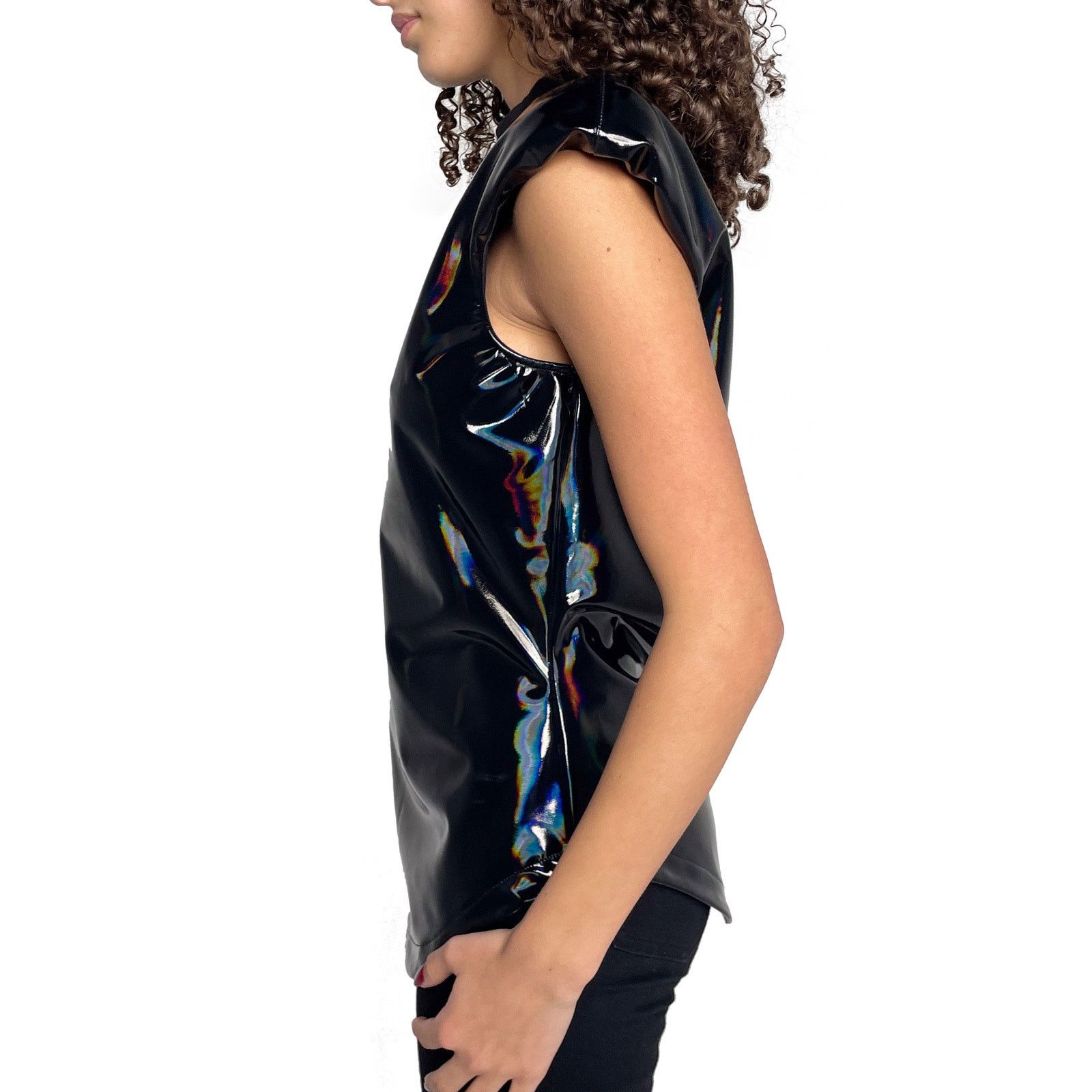 The Attico Black Polyurethane Sleeveless Top Size S / US 4 / IT 40 - 3 Thumbnail