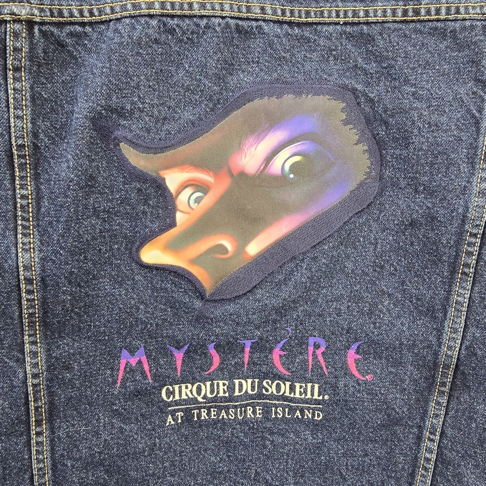 Other Vintage Mystere Cirque Du Soleil Denim Jean Jacket Large Size L / US 10 / IT 46 - 3 Thumbnail
