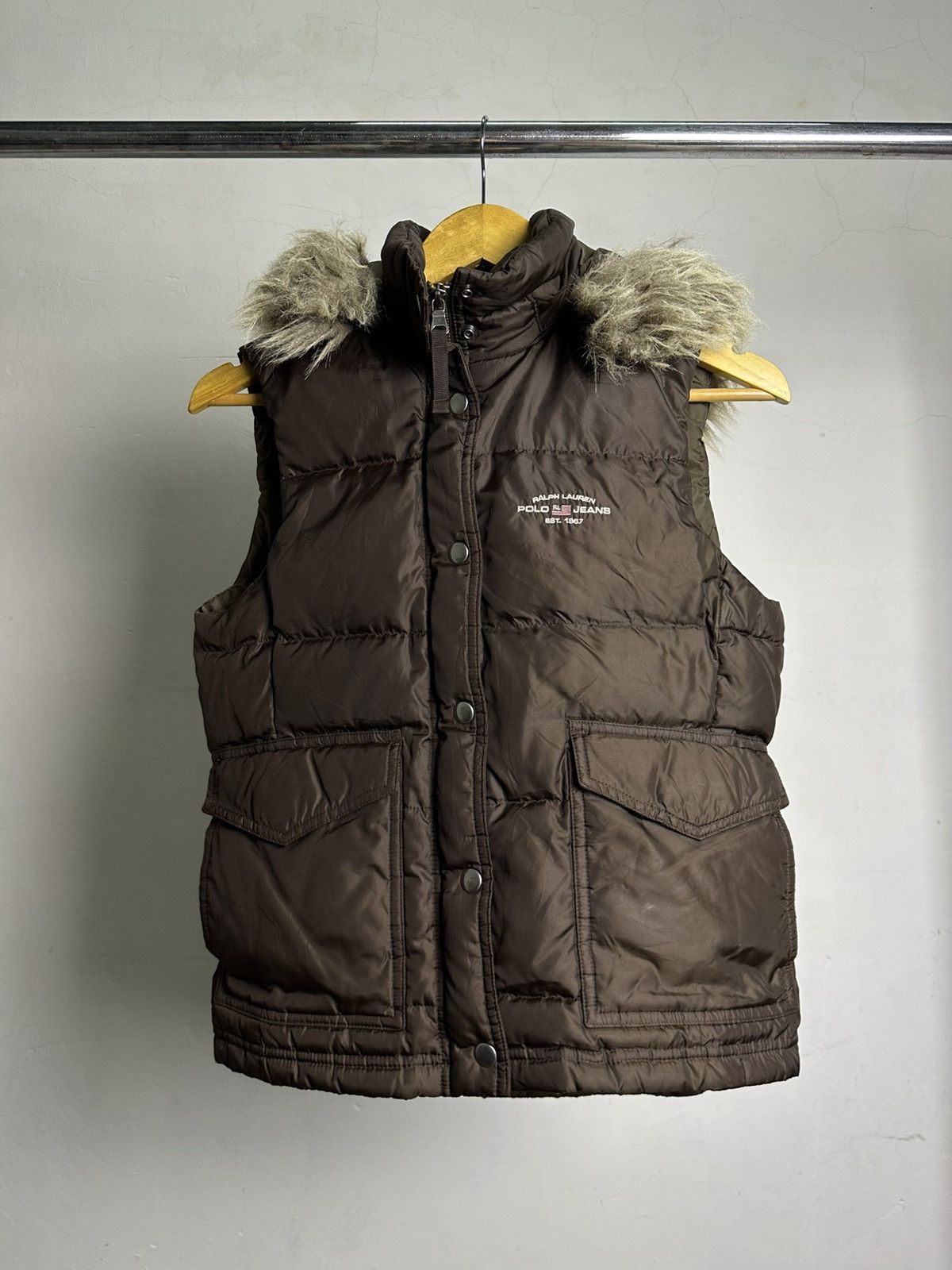 Polo Ralph Lauren Polo Ralph Lauren Fur Puffer Sleeveless Jacket Size US S / EU 44-46 / 1 - 1 Thumbnail