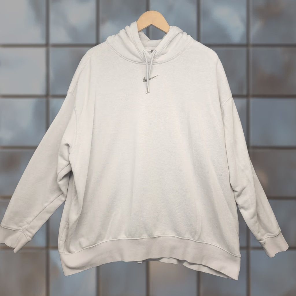 Nike VINTAGE Nike Hoodie Mens XL Center Swoosh White Womens? Size US XL / EU 56 / 4 - 1 Thumbnail