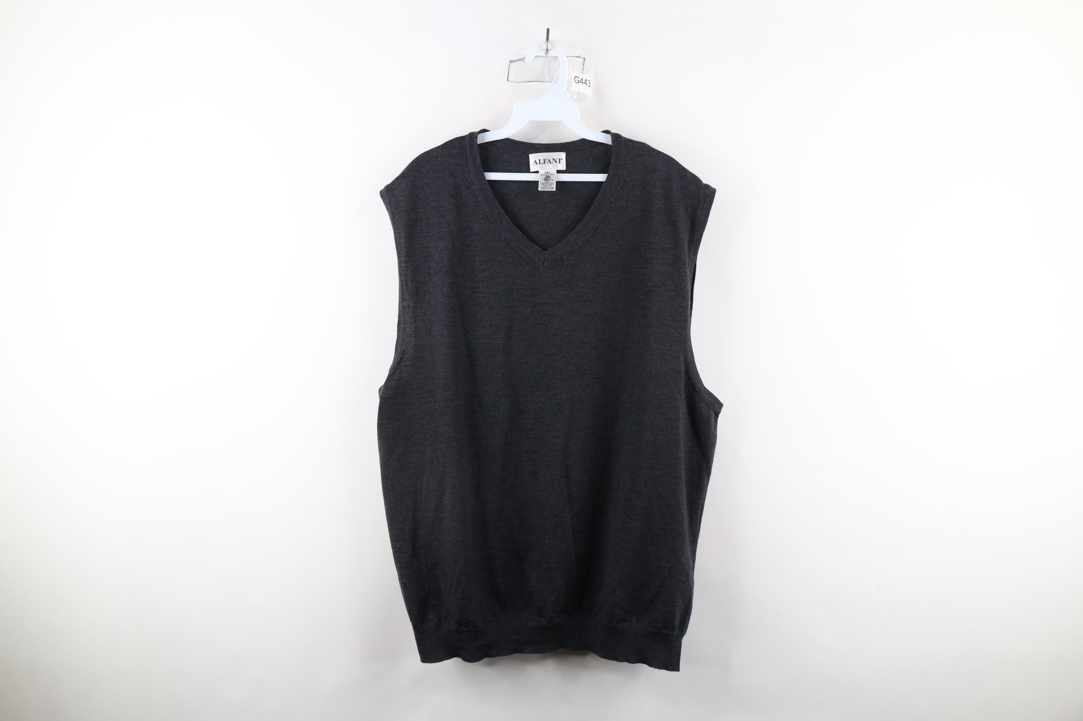 Vintage Vintage 90s Streetwear Wool Knit Sweater Vest Charcoal Gray Size US XXL / EU 58 / 5 - 1 Thumbnail