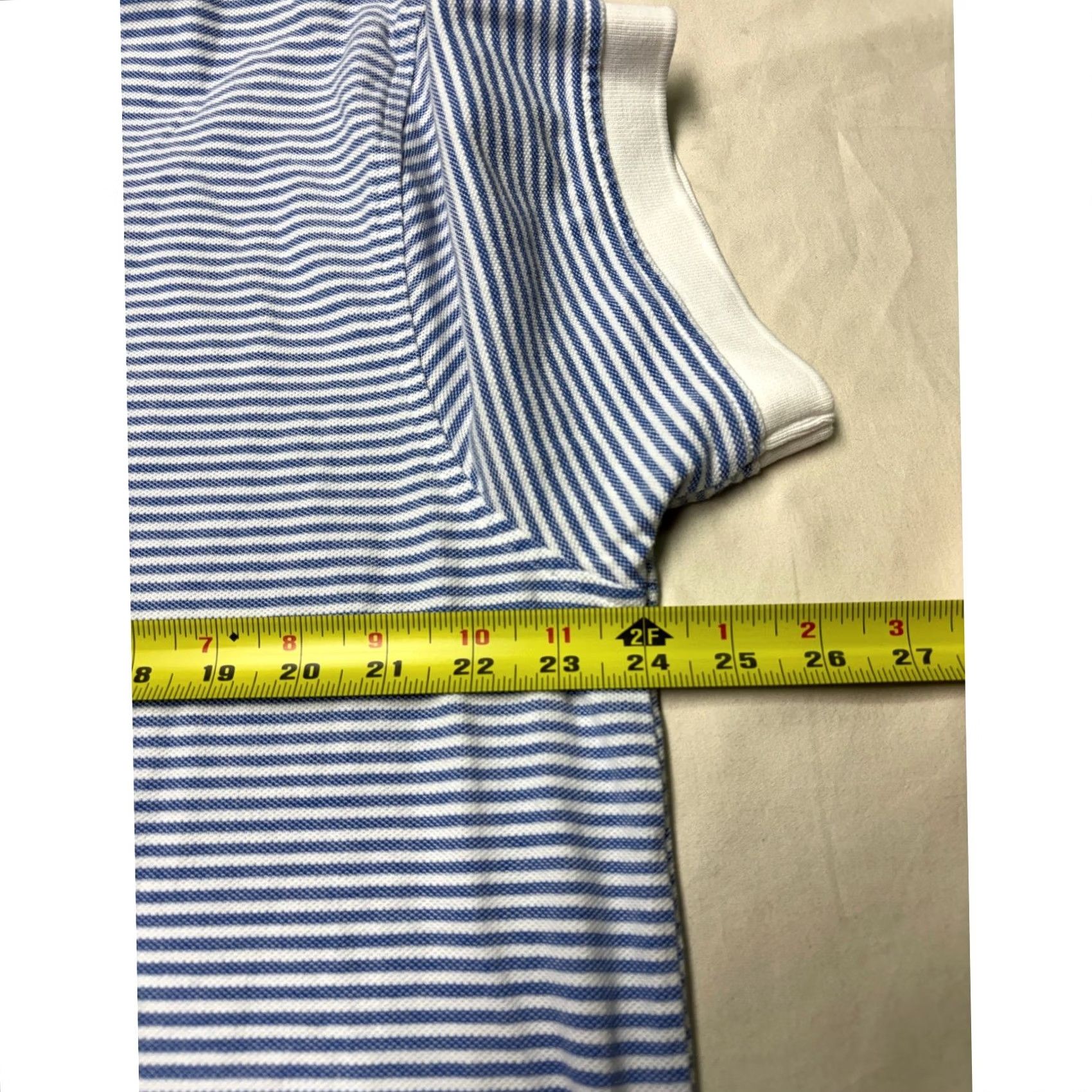 Brooks Brothers Brooks Brothers Polo Mens XXL Blue White Striped Slim Fit Cotton Performance Size US XXL / EU 58 / 5 - 6 Thumbnail