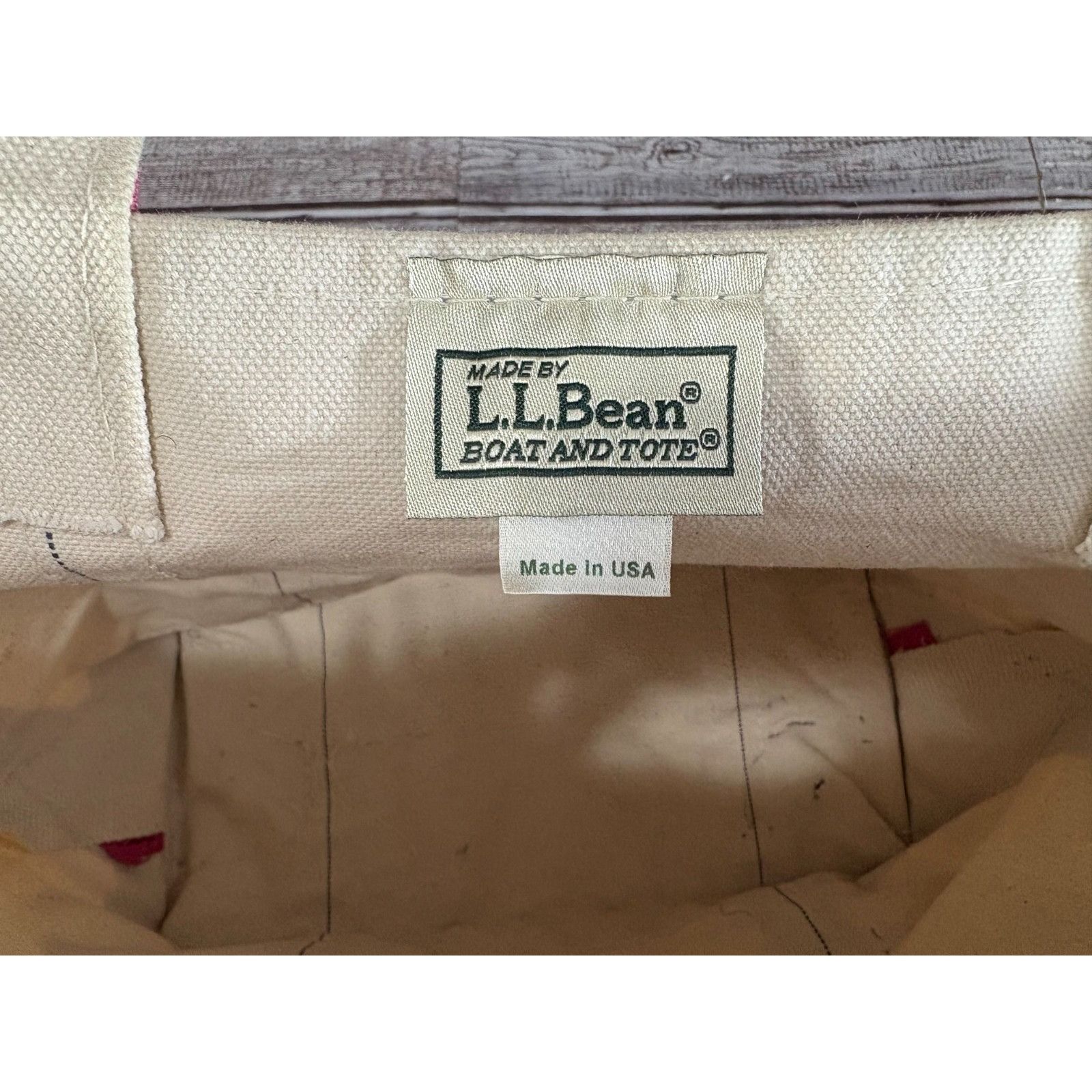 L.L. Bean LL BEAN BOAT AND TOTE canvans Bag 15" X 10" embroidered "SLA Size ONE SIZE - 2 Thumbnail