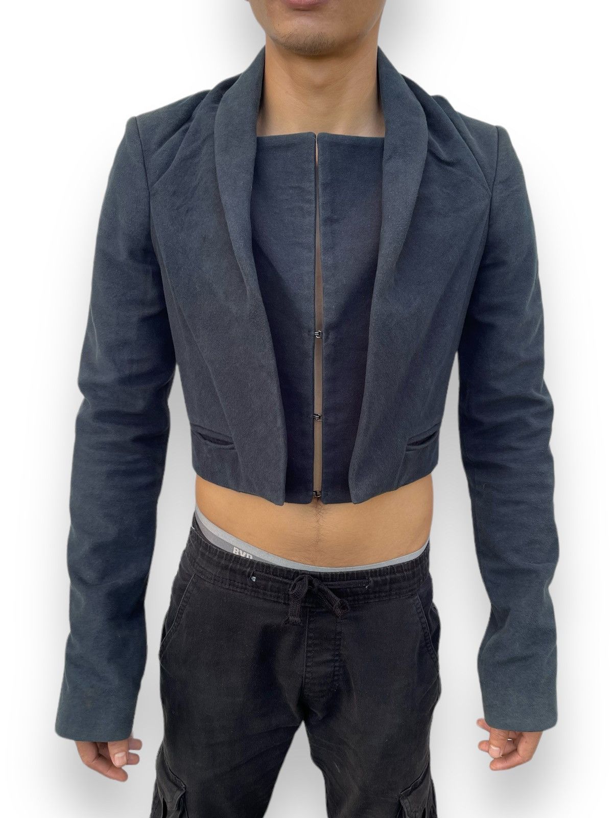 Haider Ackermann 🔥A/W 2013 HAIDER ACKERMANN MOLESKIN CROPPED JACKET Size S / US 4 / IT 40 - 4 Thumbnail